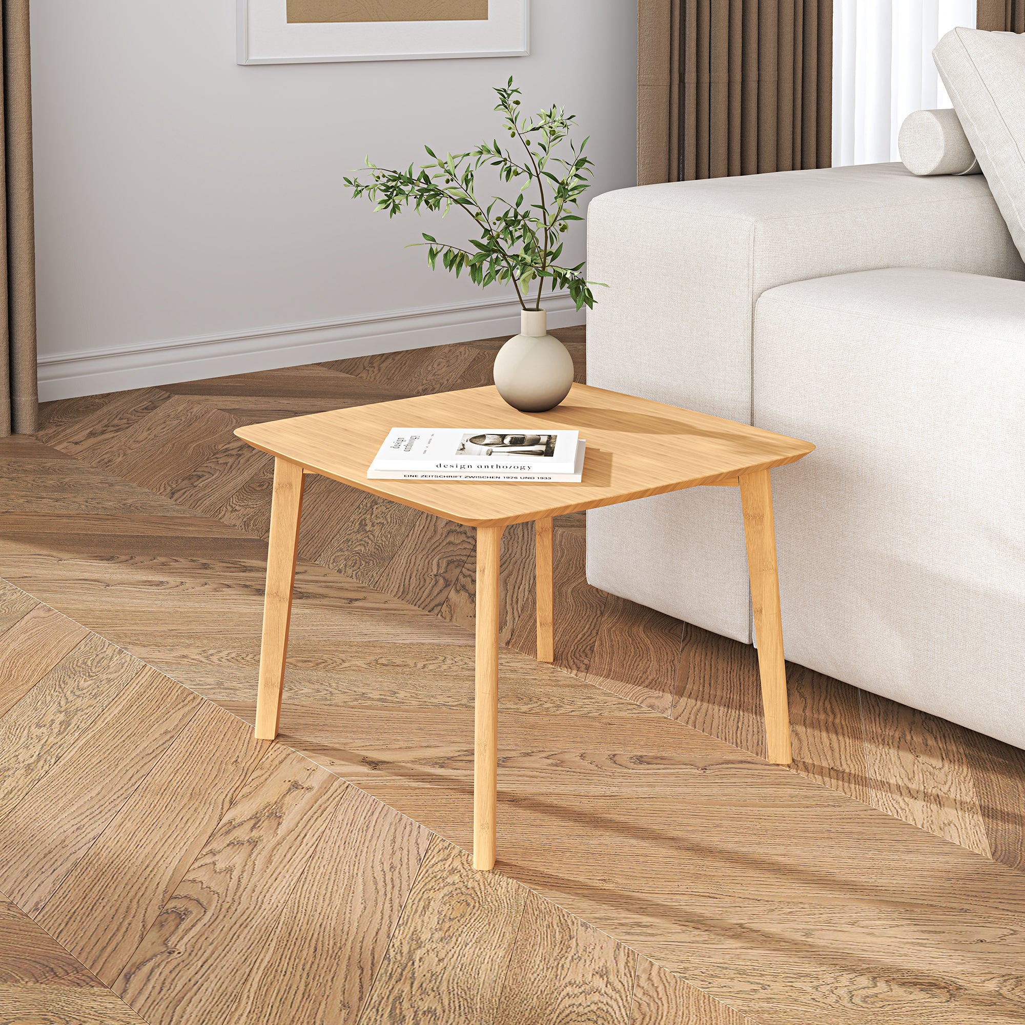 Beistelltisch Haad 45x50x50 cm Bambus Natur [en.casa]