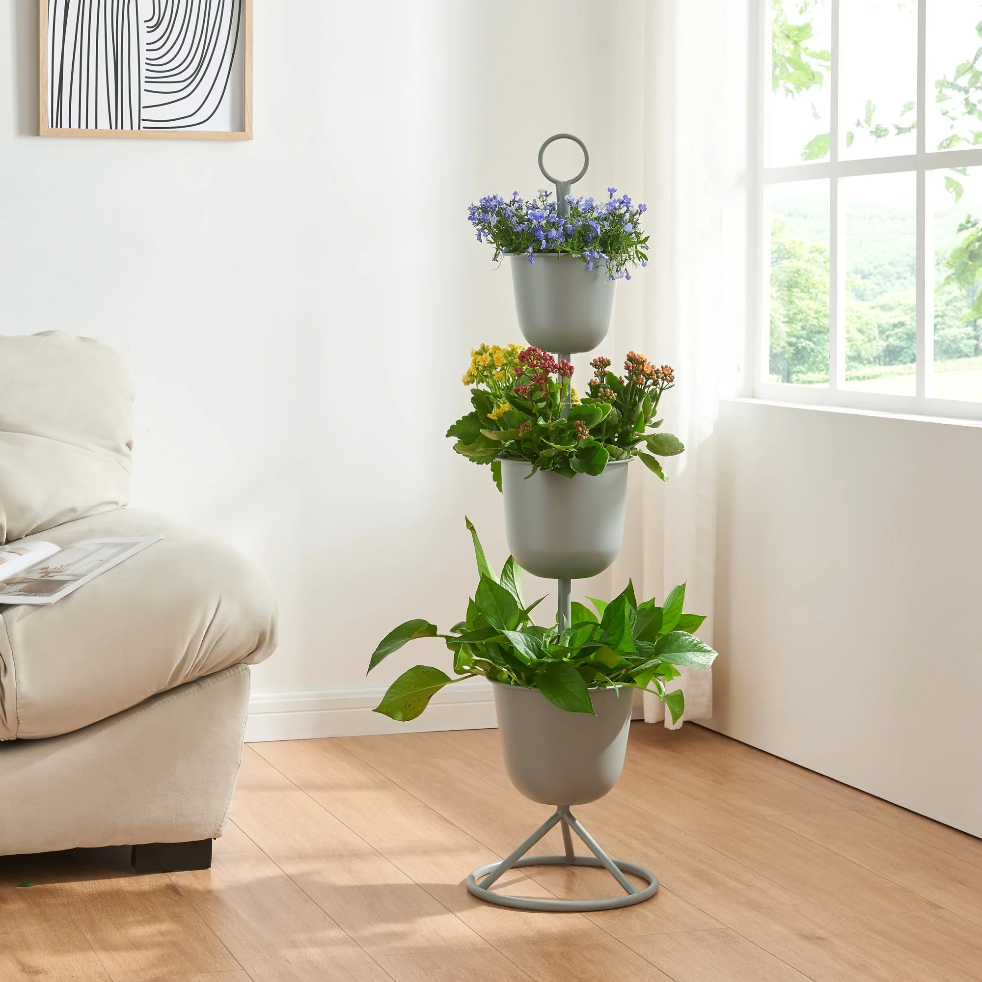 Blumenständer Alphen mit Pflanzentöpfen Metall [en.casa] - Image 4