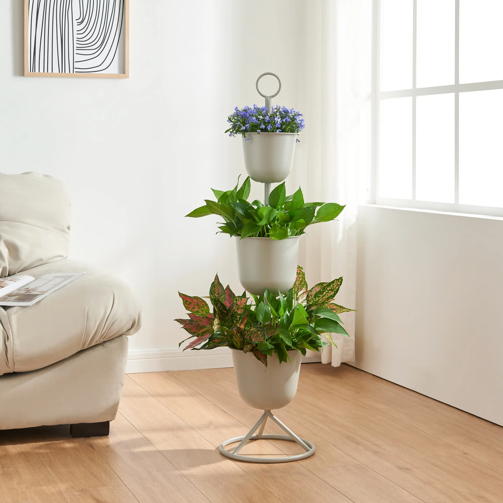 Blumenständer Alphen mit Pflanzentöpfen Metall [en.casa] - Image 9