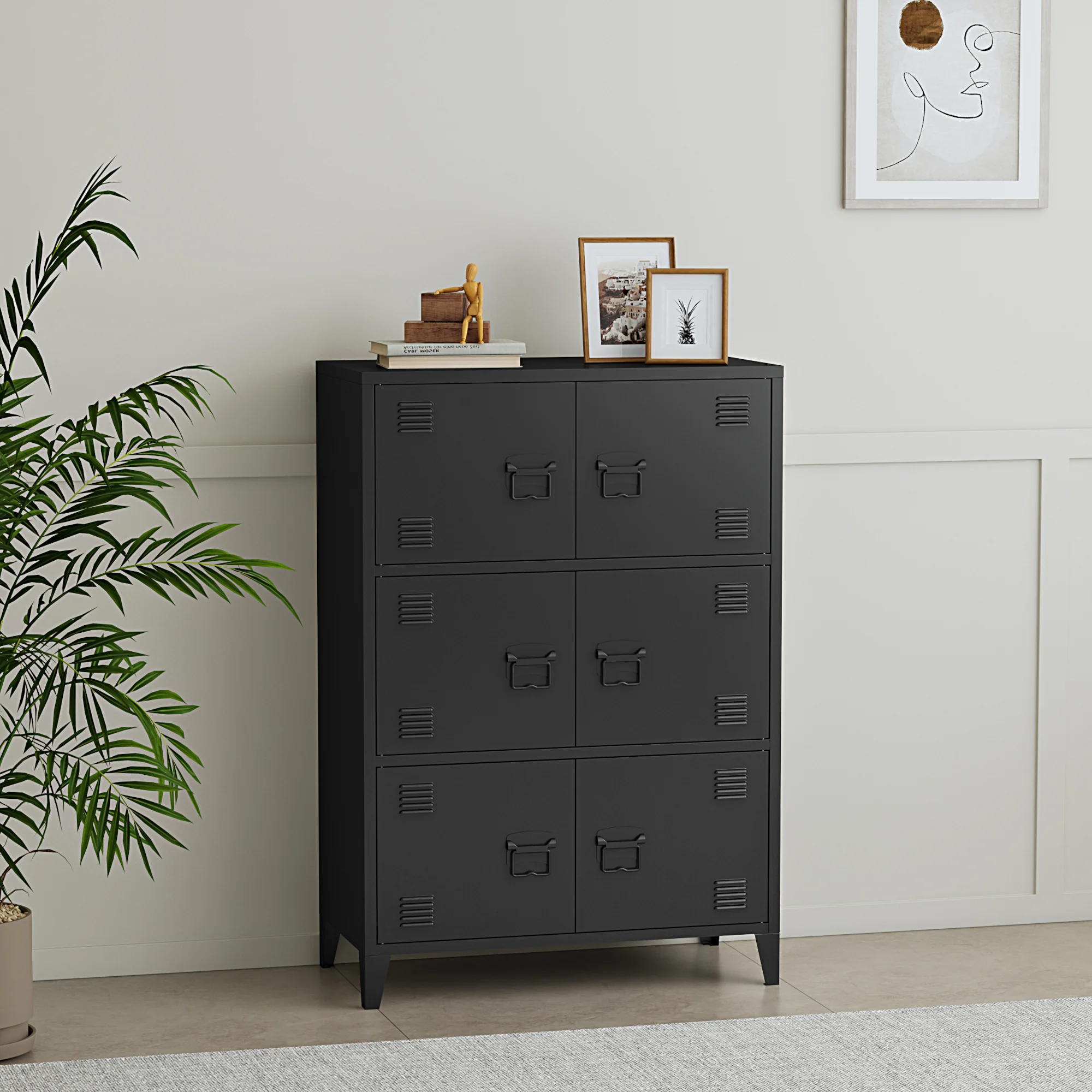 Büroschrank Hamina 113x80x40cm in versch. Farben [en.casa] - Image 3