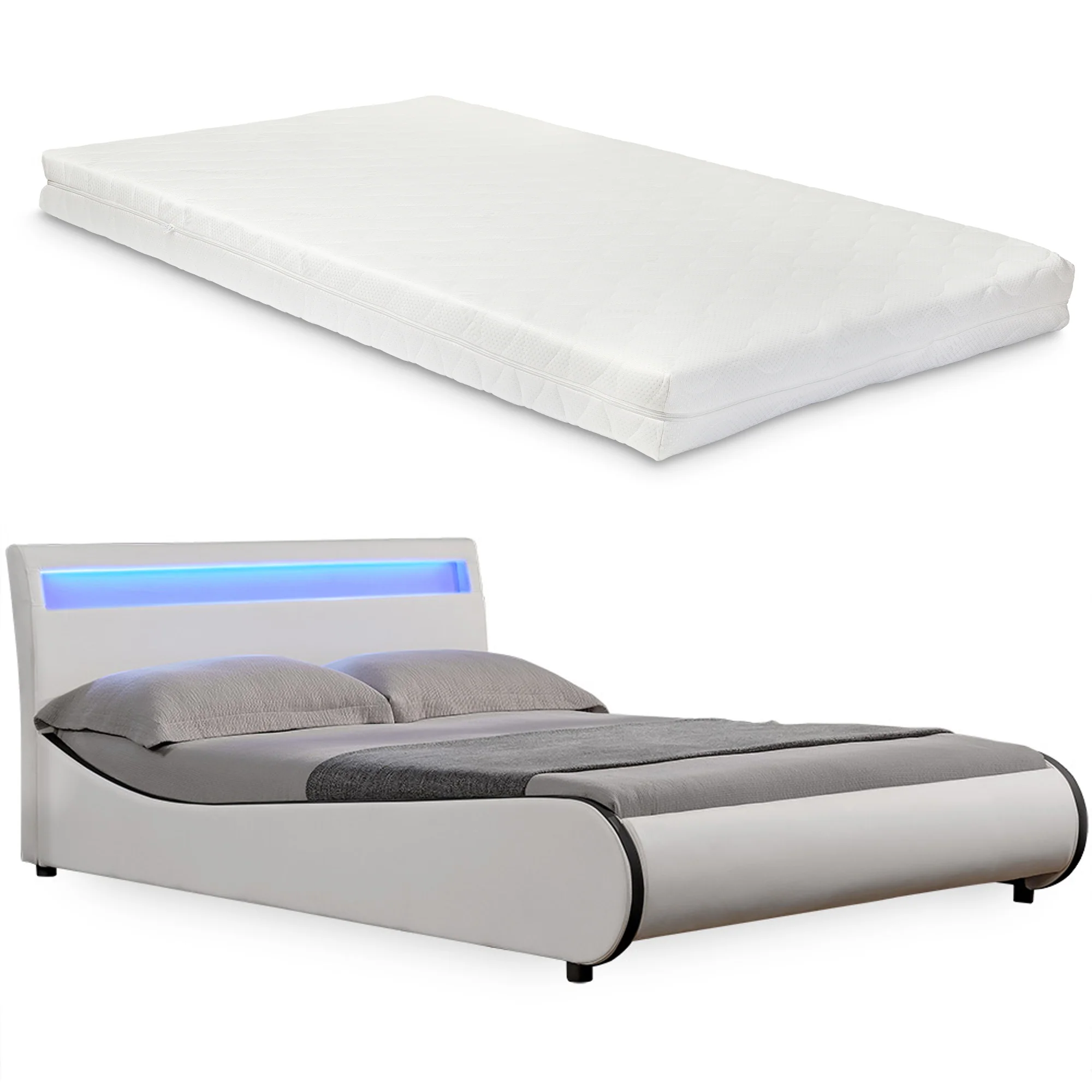 CORIUM LED Kunstlederbett Valencia mit Matratze (140/180x200) in 7 Farben - Image 17