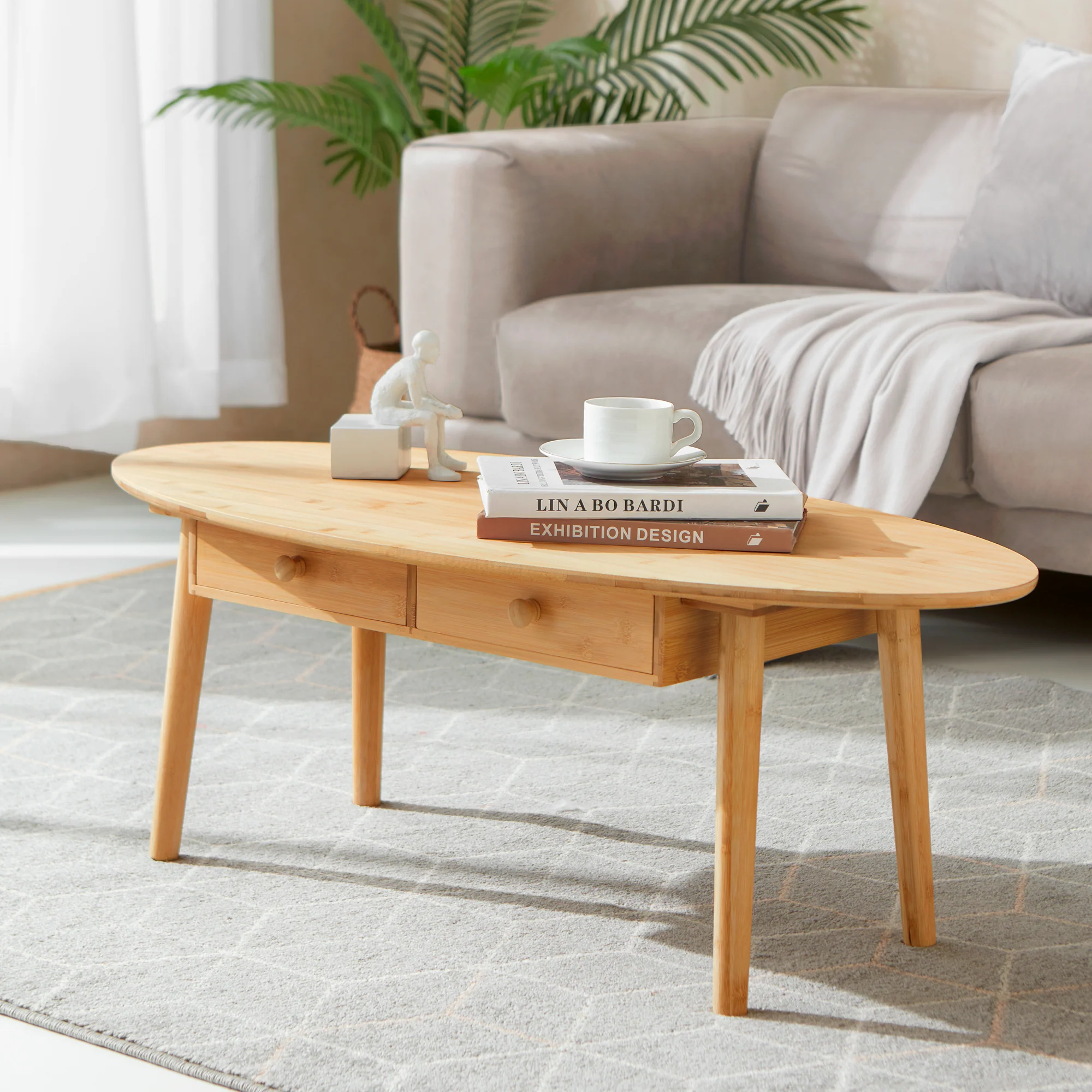 Couchtisch Harboøre Bambus Natur [en.casa]
