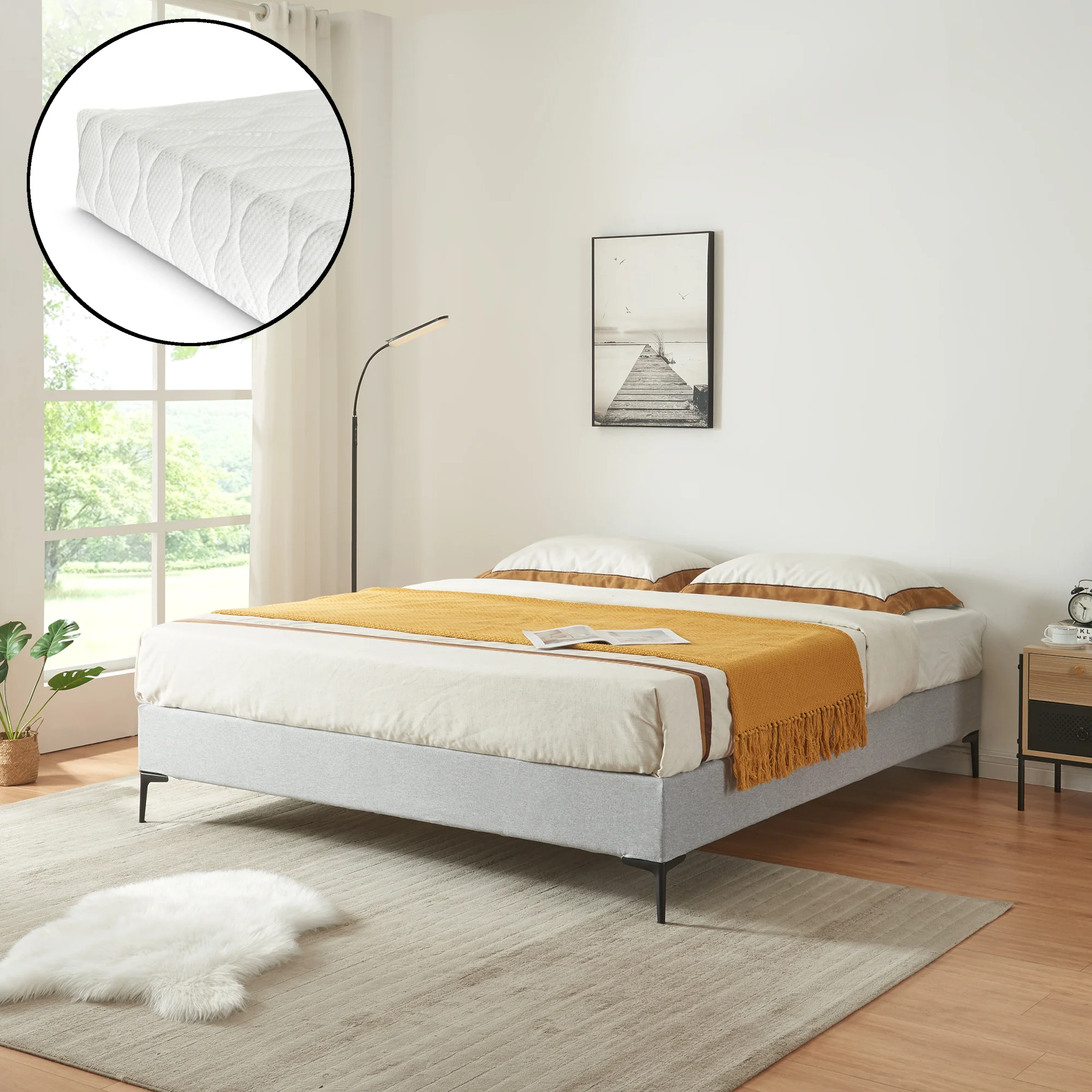 Doppelbett Lilla mit Matratze [en.casa] - Image 10