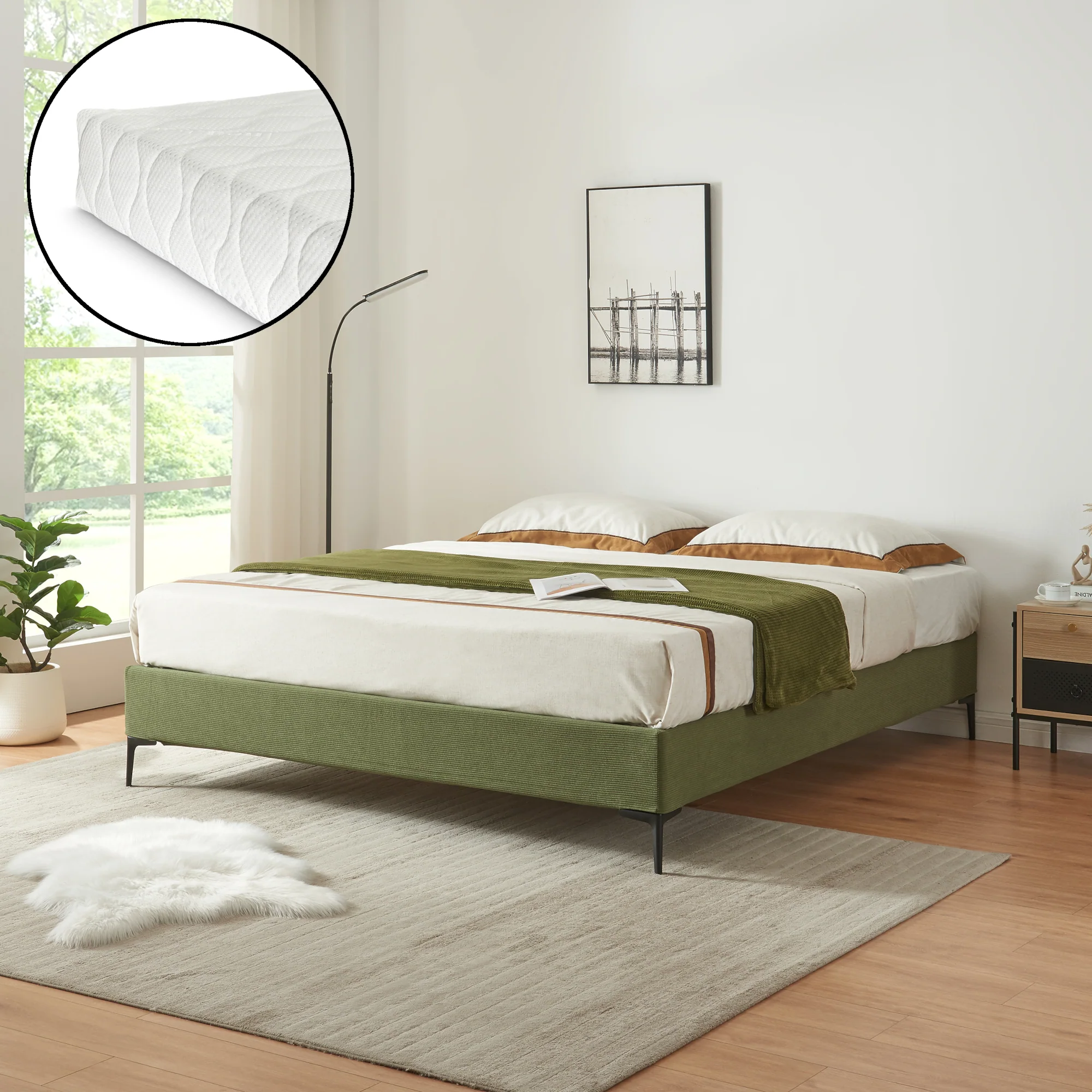 Doppelbett Lilla mit Matratze [en.casa] - Image 2