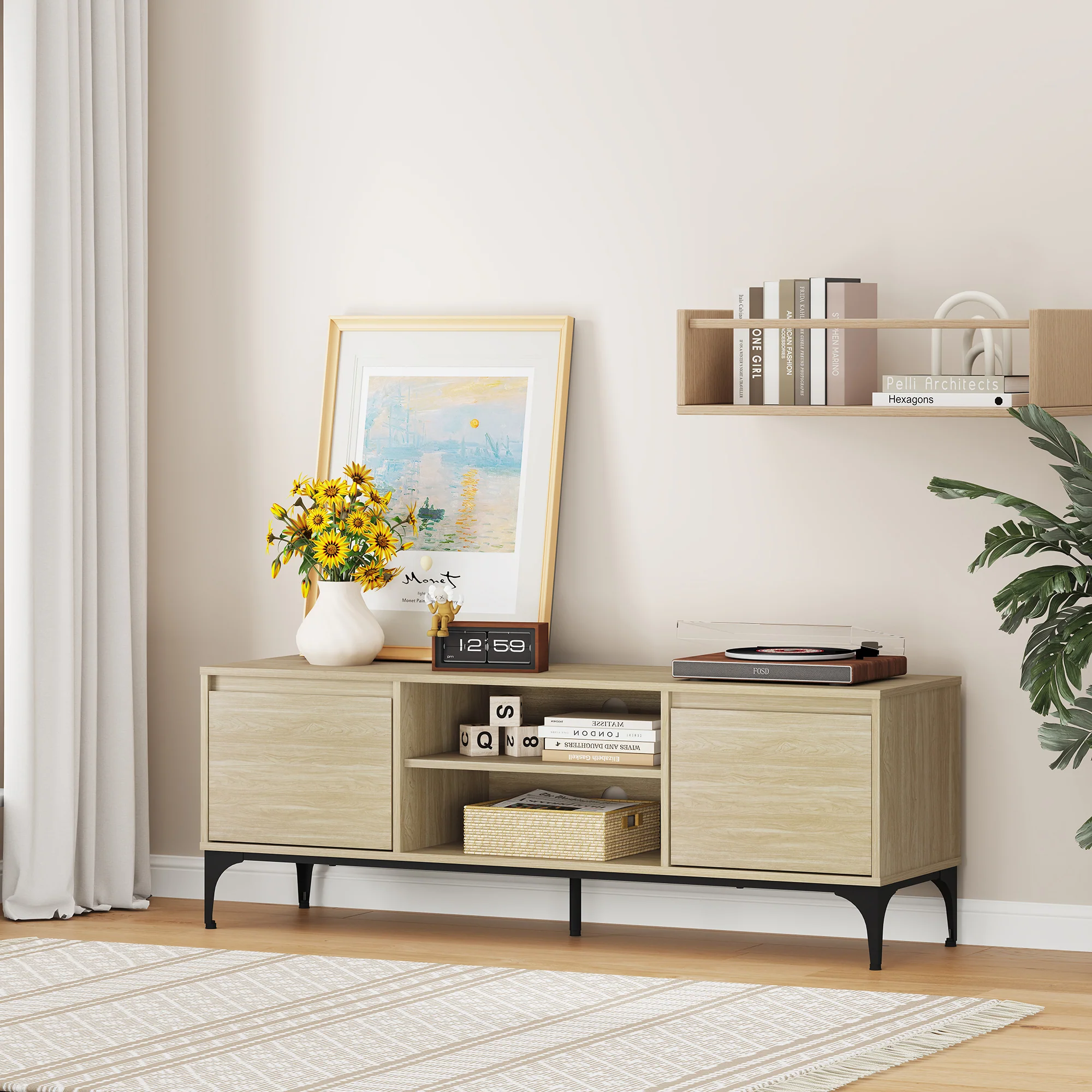 Fernsehschrank Kistiandi 140x40x50 cm [en.casa]