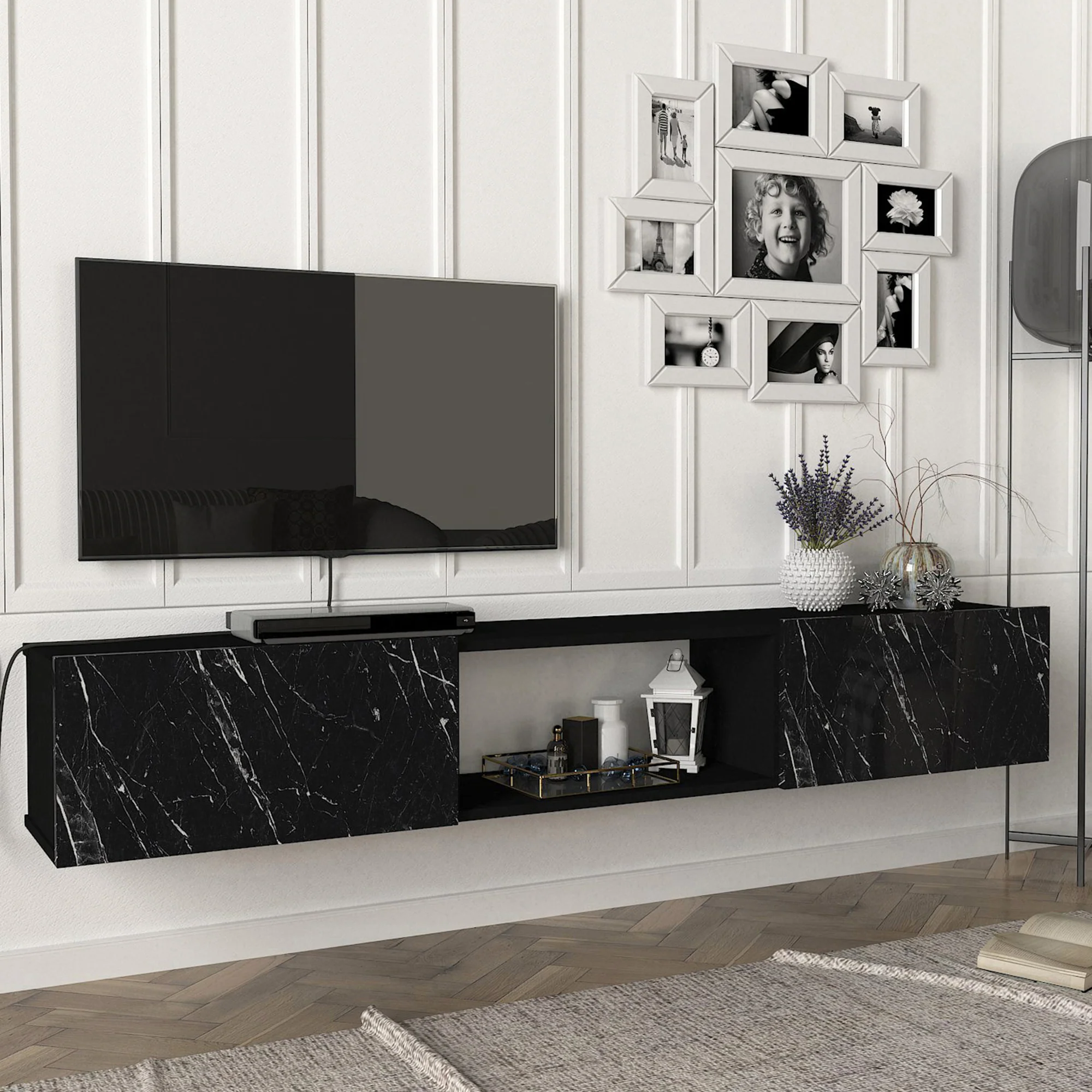 Fernsehschrank Paltamo 180x31x29,5cm in verschiedenen Farben [en.casa] - Image 6