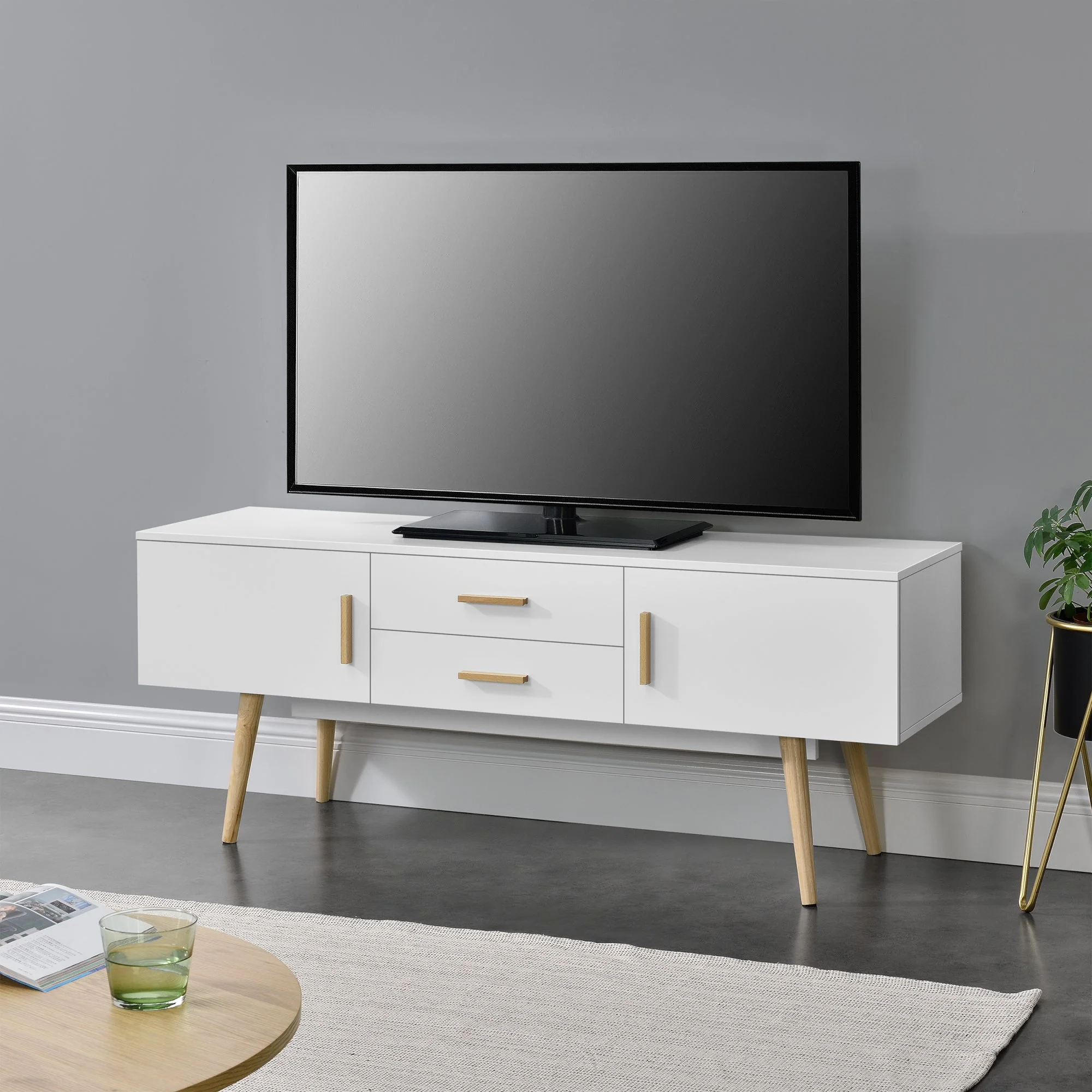 Fernsehtisch Alavus 140x40x56 cm versch. Farben en.casa - Image 5