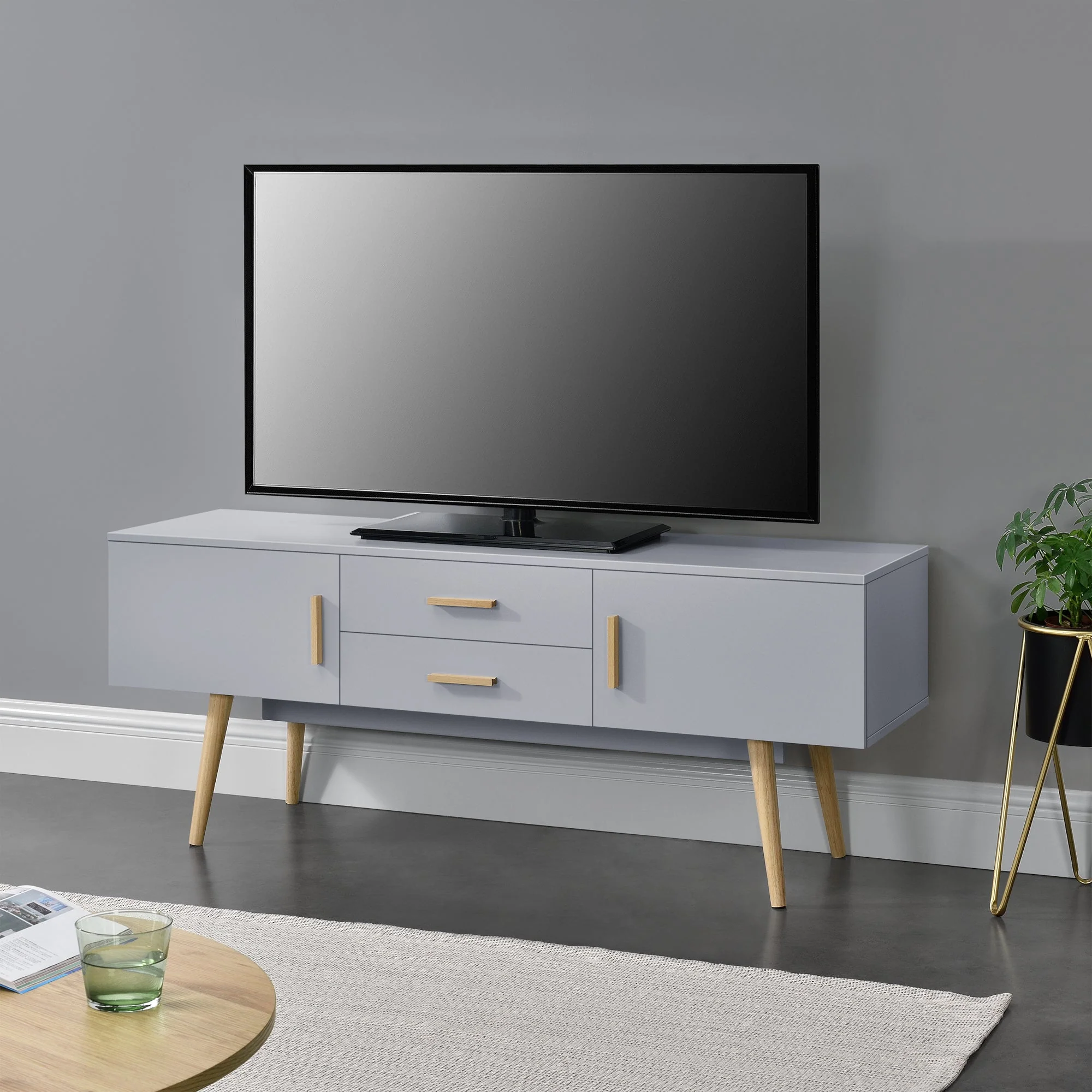 Fernsehtisch Alavus 140x40x56 cm versch. Farben en.casa - Image 7