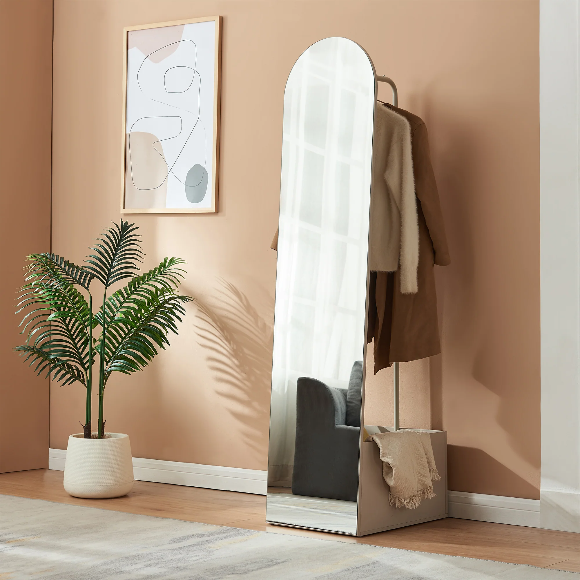 Garderobenspiegel 2-in-1 Kuonta 165x40x51 cm [en.casa]