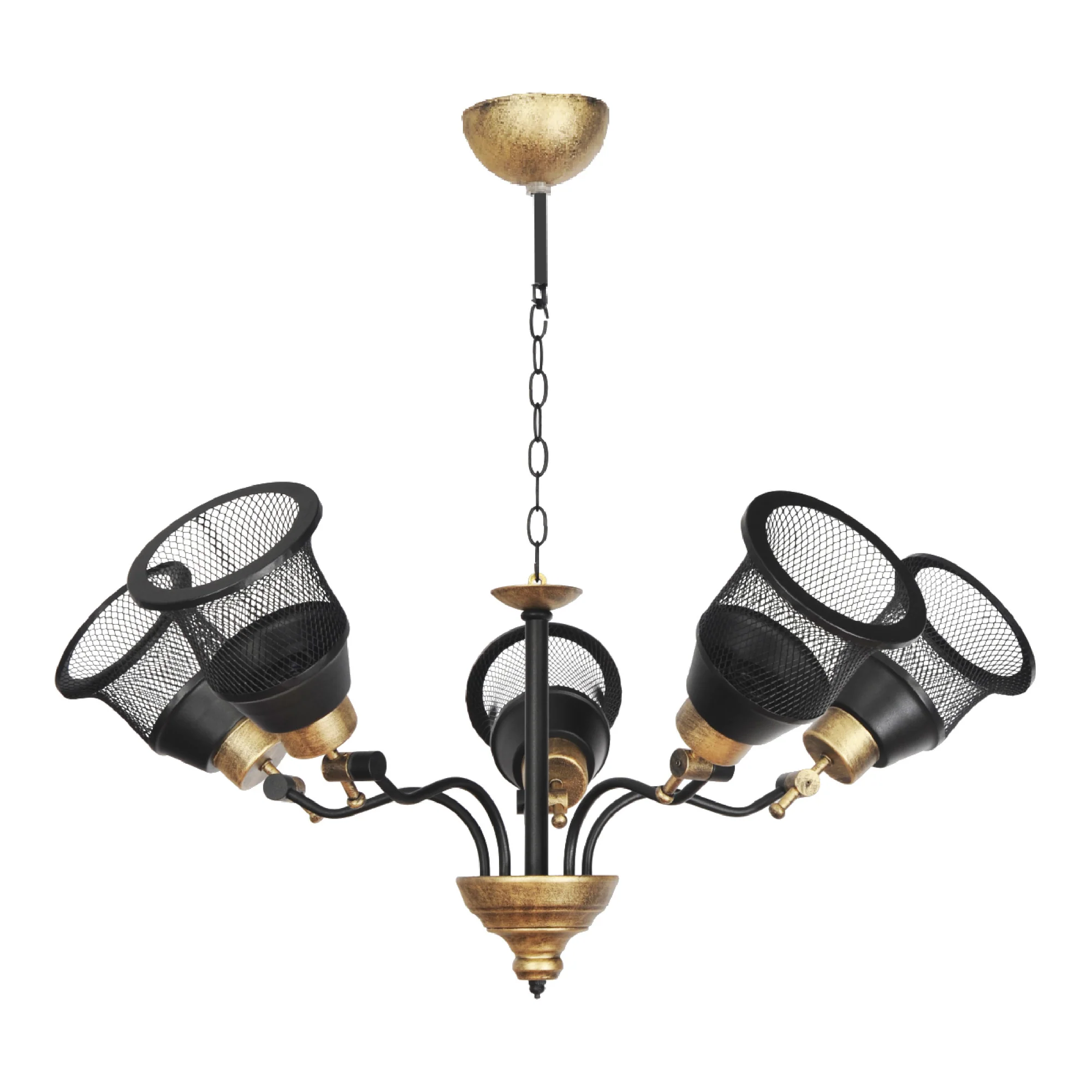 Hängeleuchte Langport 3/5-flammig Schwarz / Gold [lux.pro] - Image 2