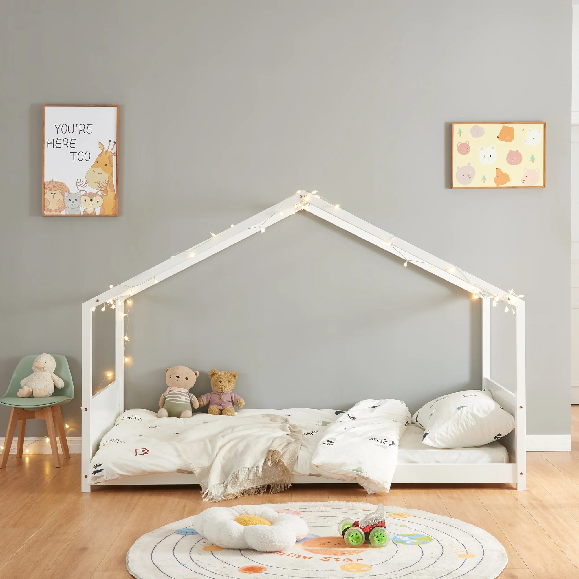 Hausbett Simo mit Matratze Weiß [en.casa] - Image 3