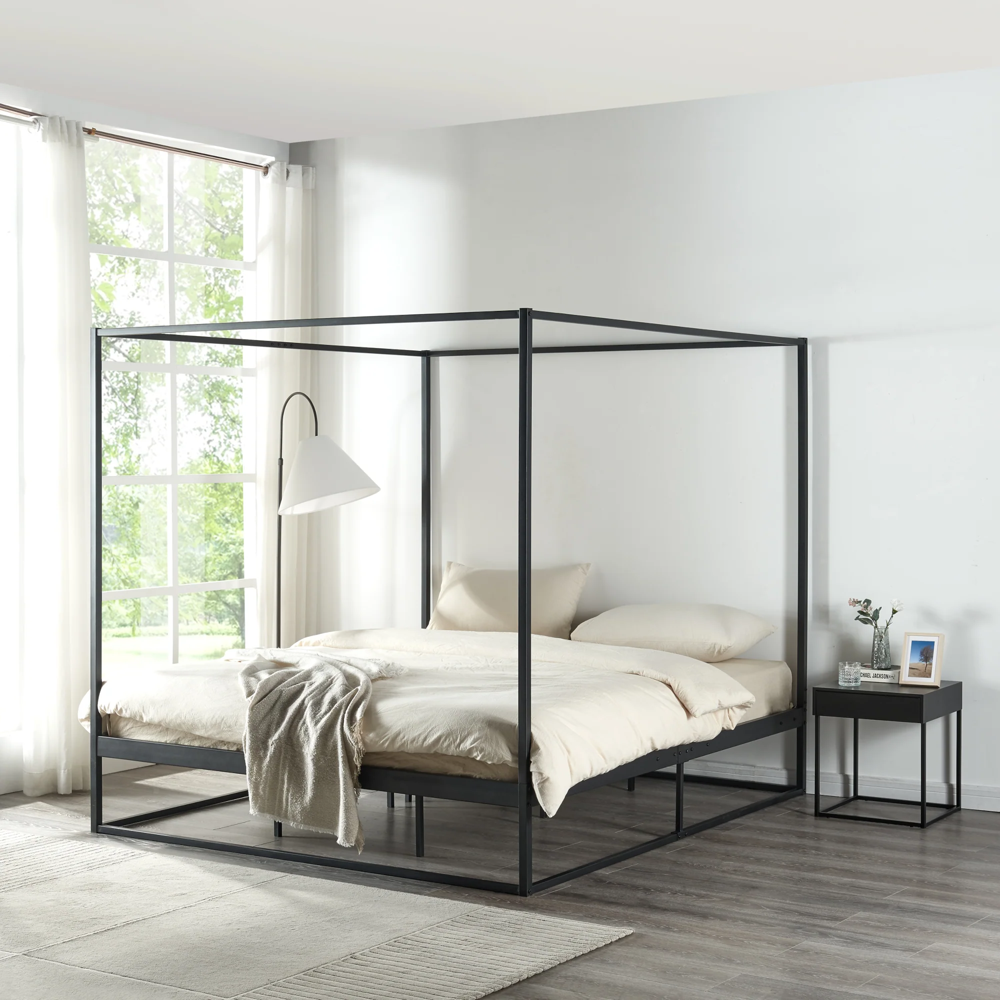 Himmelbett Kristianstad Metall Schwarz in versch. Größen [en.casa] - Image 2