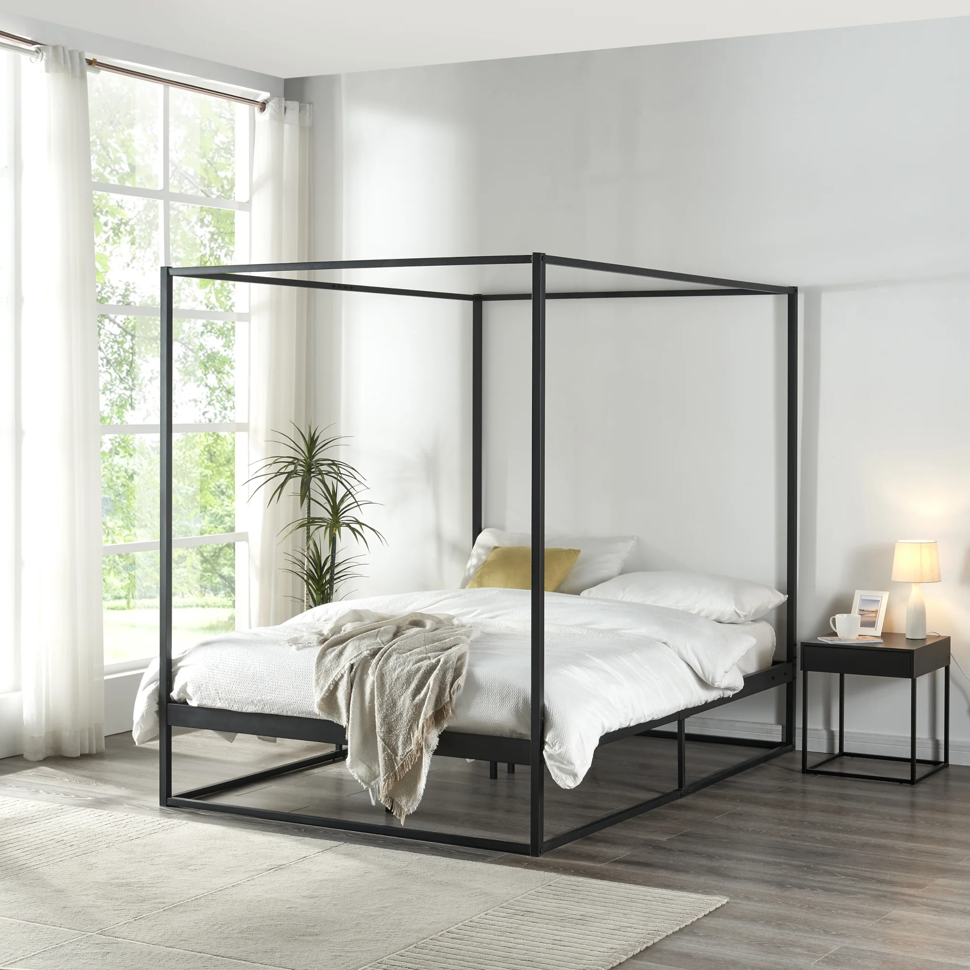Himmelbett Kristianstad Metall Schwarz in versch. Größen [en.casa] - Image 4