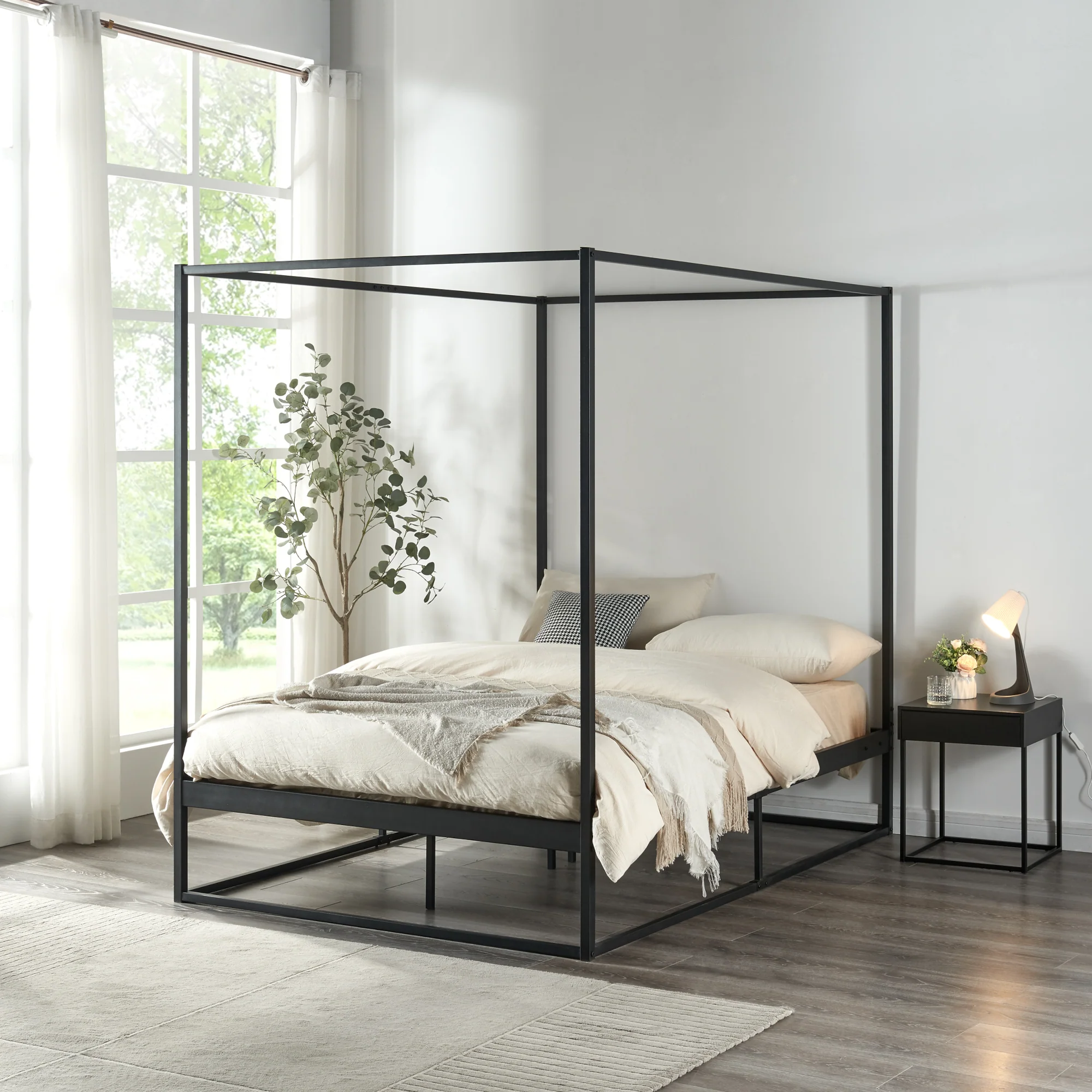 Himmelbett Kristianstad Metall Schwarz in versch. Größen [en.casa] - Image 5