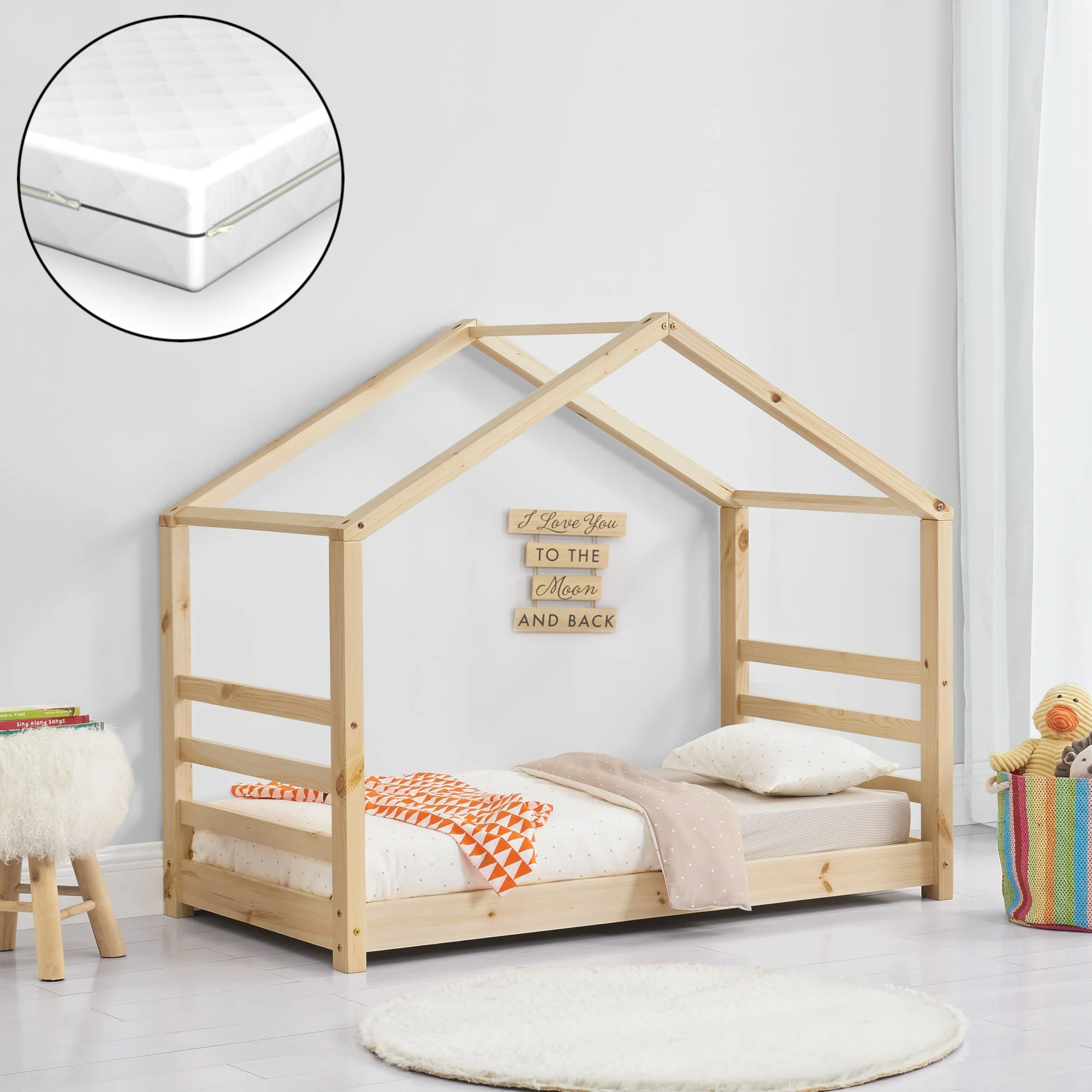 Kinderbett Haus mit Zaun in versch. Farben und Größen en.casa - Image 10