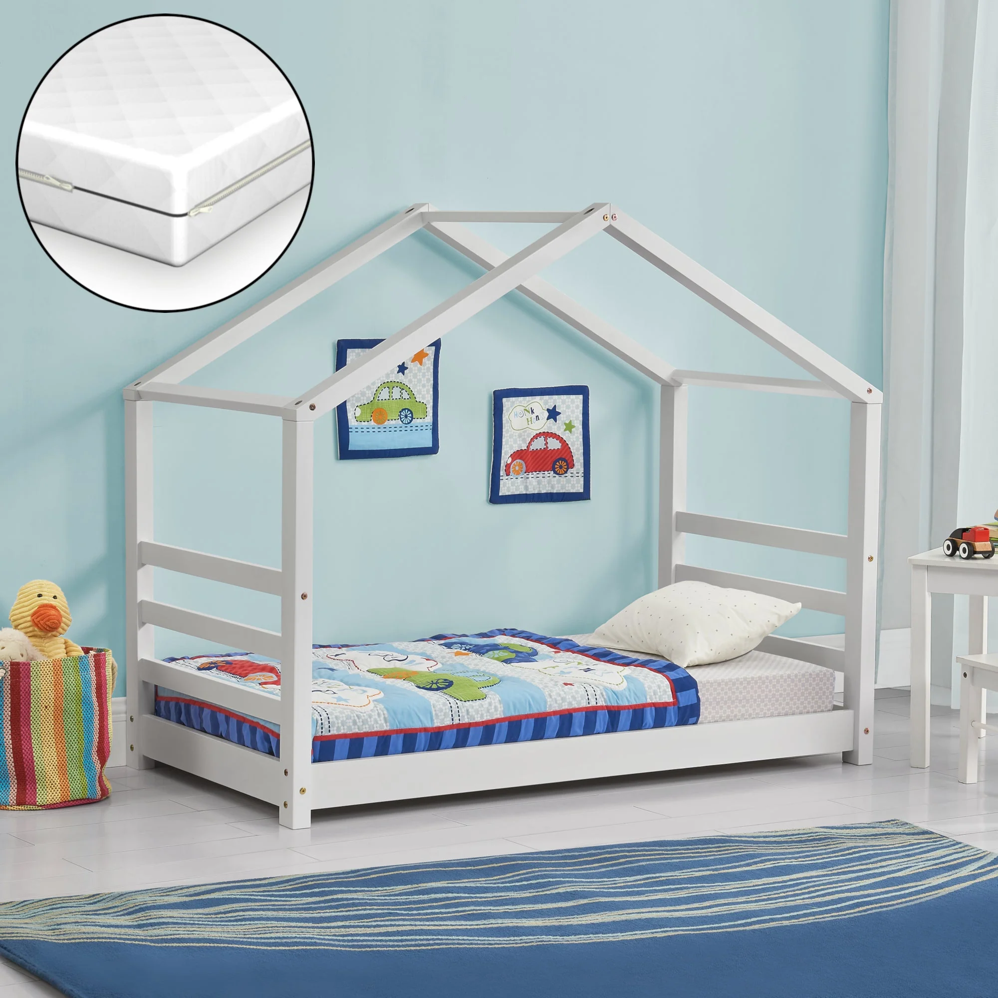 Kinderbett Haus mit Zaun in versch. Farben und Größen en.casa - Image 7