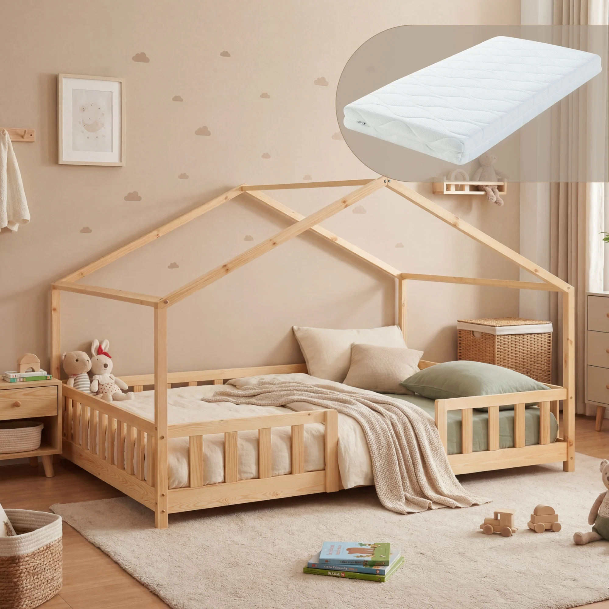 Kinderbett Treviolo mit Kaltschaummatratze [en.casa] - Image 14