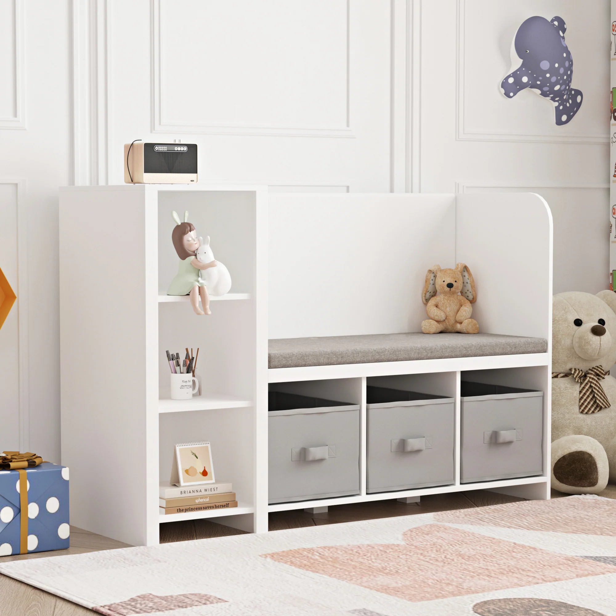 Kinderregal mit Sitzbank Høylandet [en.casa]