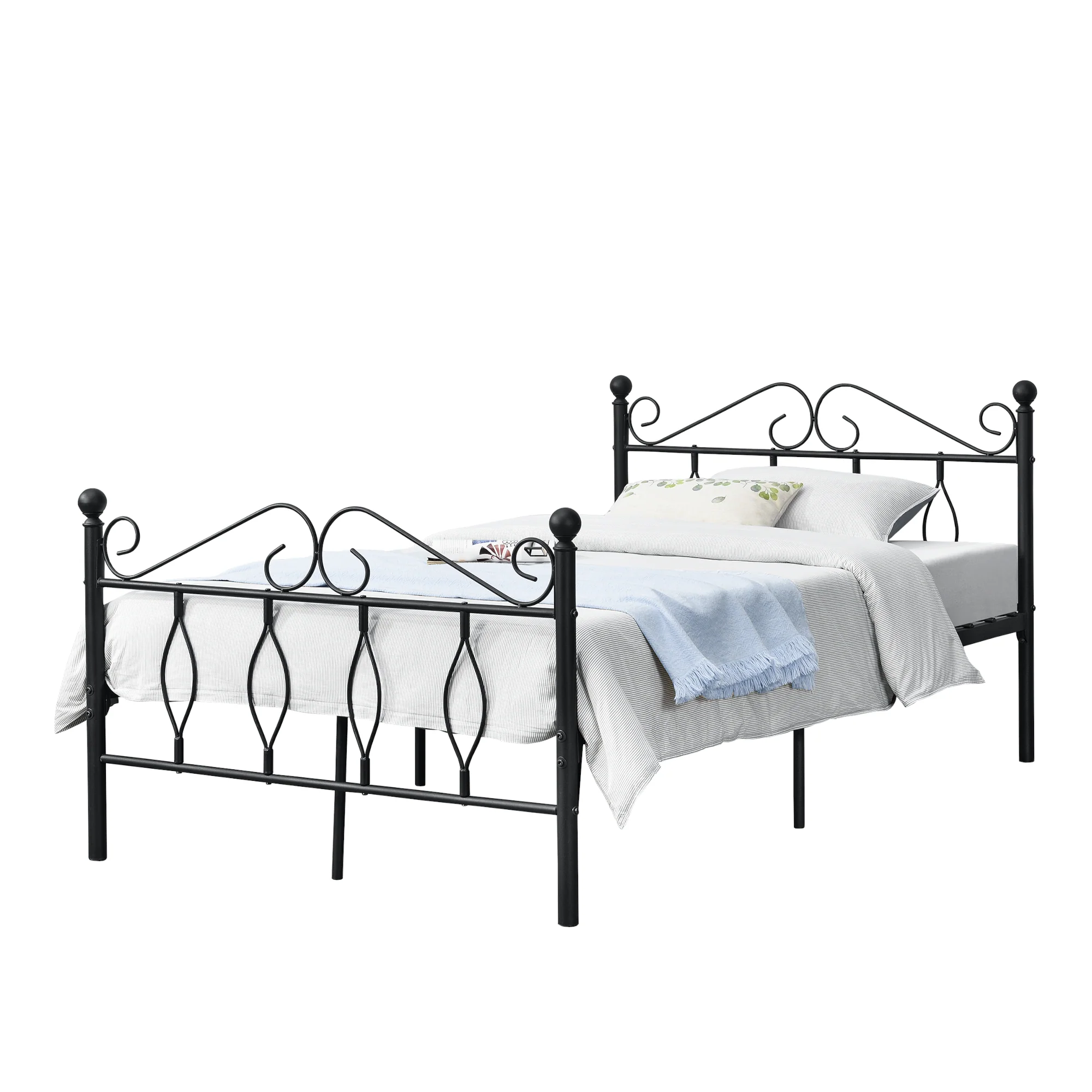Metallbett Apolda bis 300kg versch. Größen Schwarz en.casa - Image 4