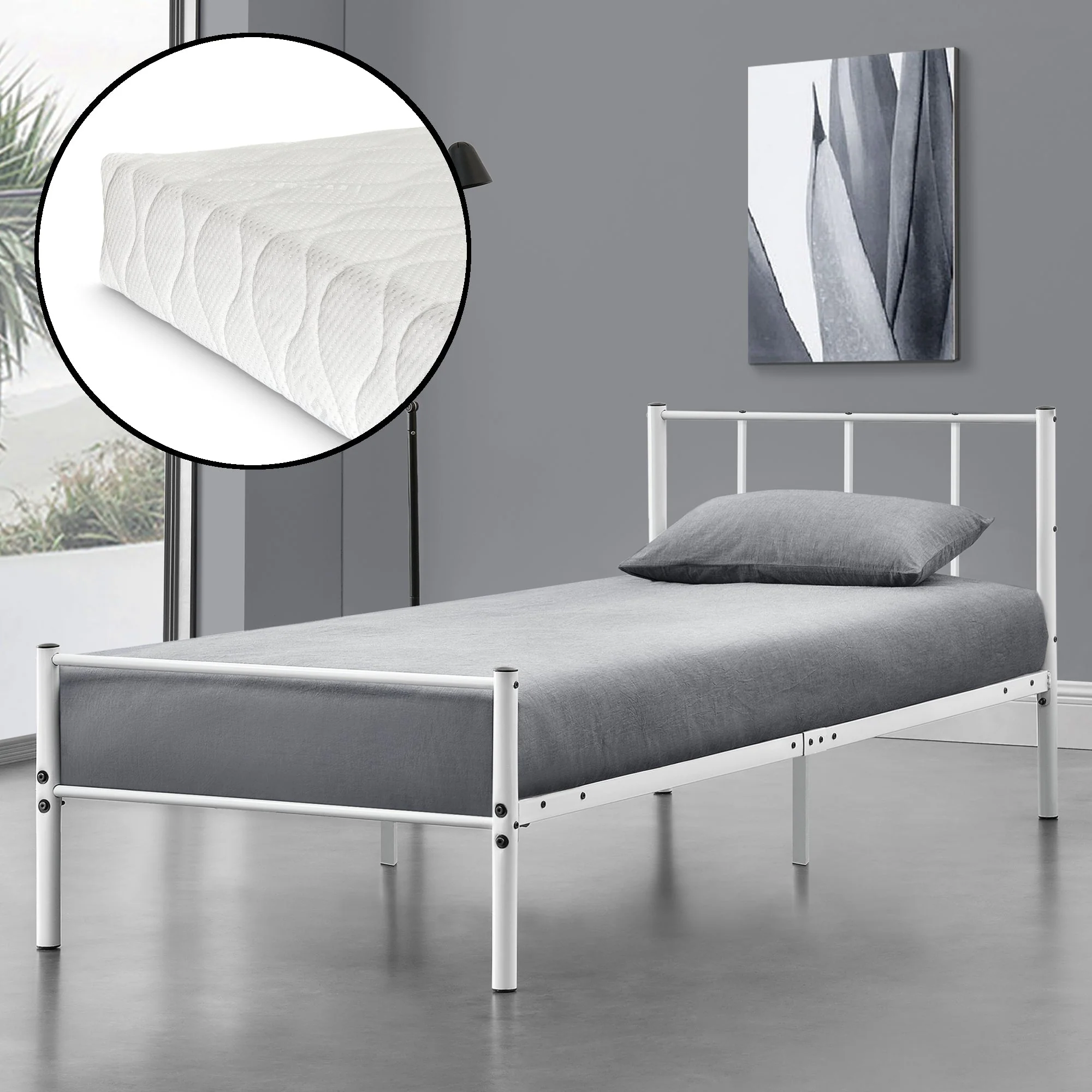 Metallbett Laos mit Kaltschaummatratze in versch. Farben und Größen en.casa - Image 13
