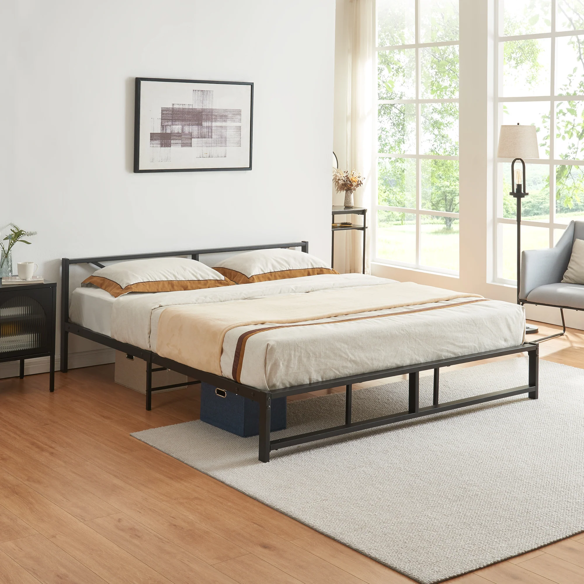 Metallbett Meran Stahl Schwarz [en.casa] - Image 2
