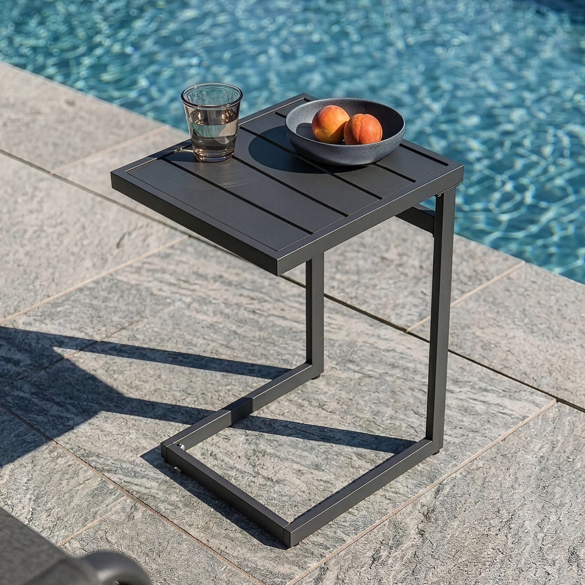 Outdoor Beistelltisch Gaby Stahl 58x40x30 cm Anthrazitgrau [casa.pro] - Image 2