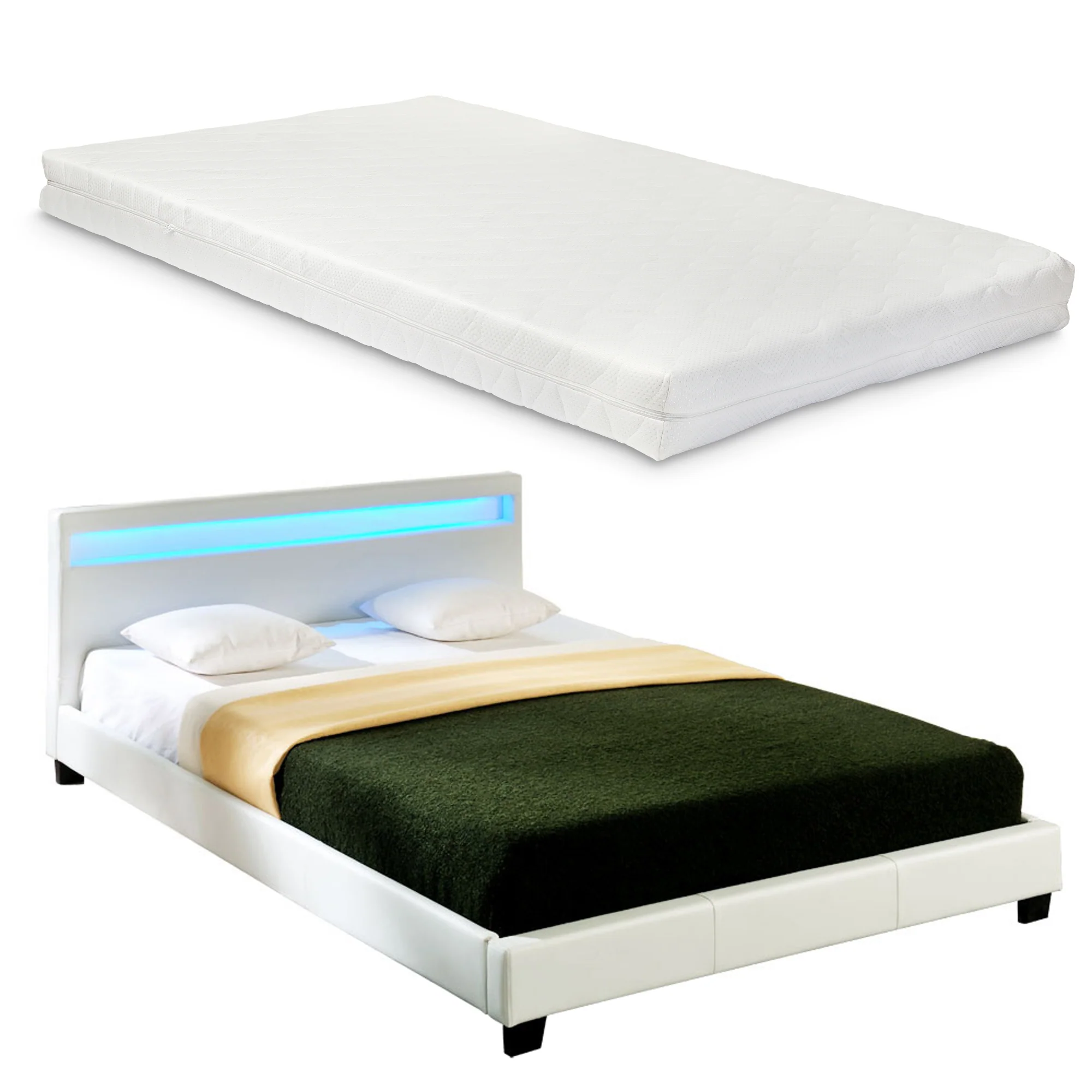 Polsterbett Paris LED RGB Beleuchtung Kaltschaummatratze in versch. Ausführungen Corium - Image 12