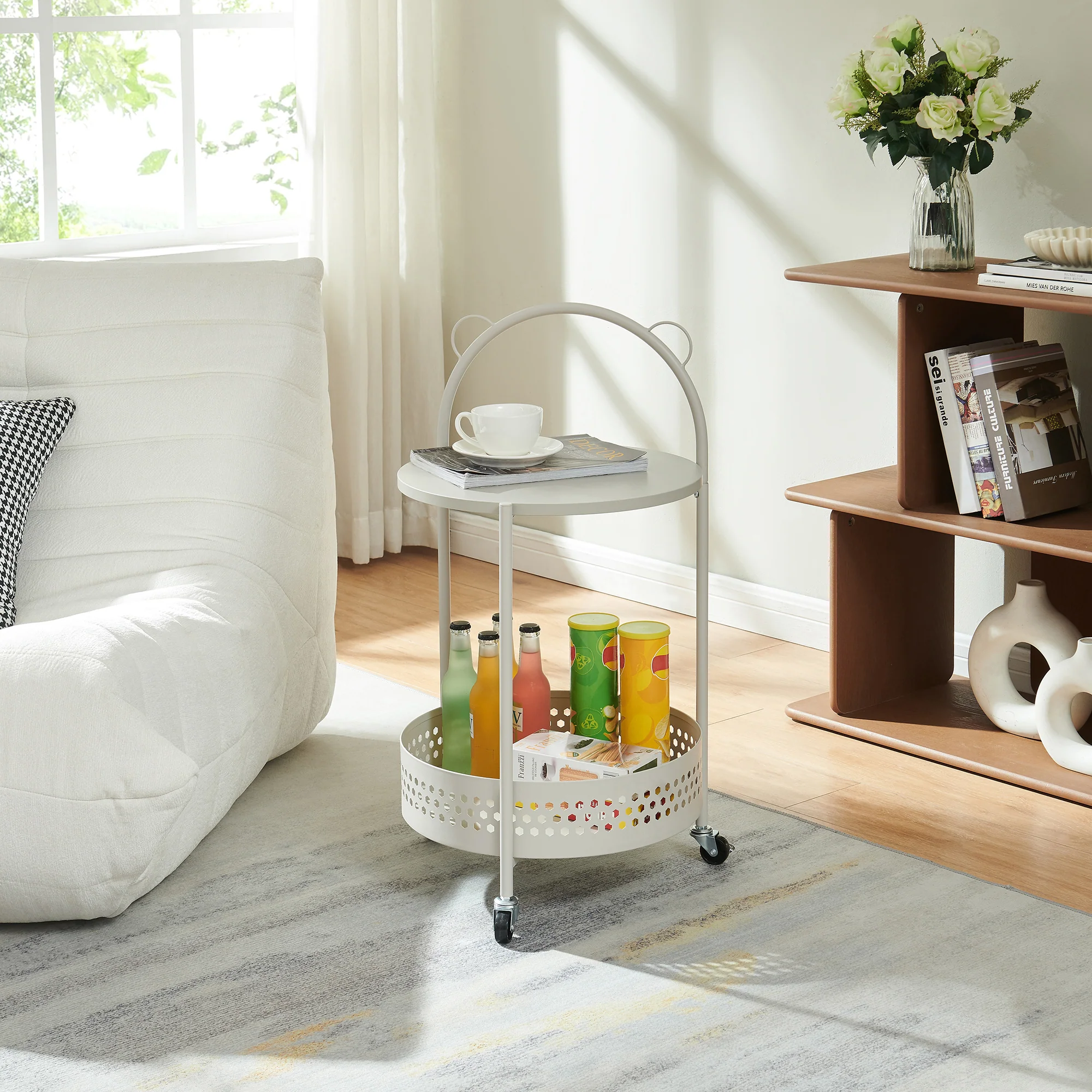 Servierwagen Jässaatka Stahl 76x40 cm Grau [en.casa] - Image 2