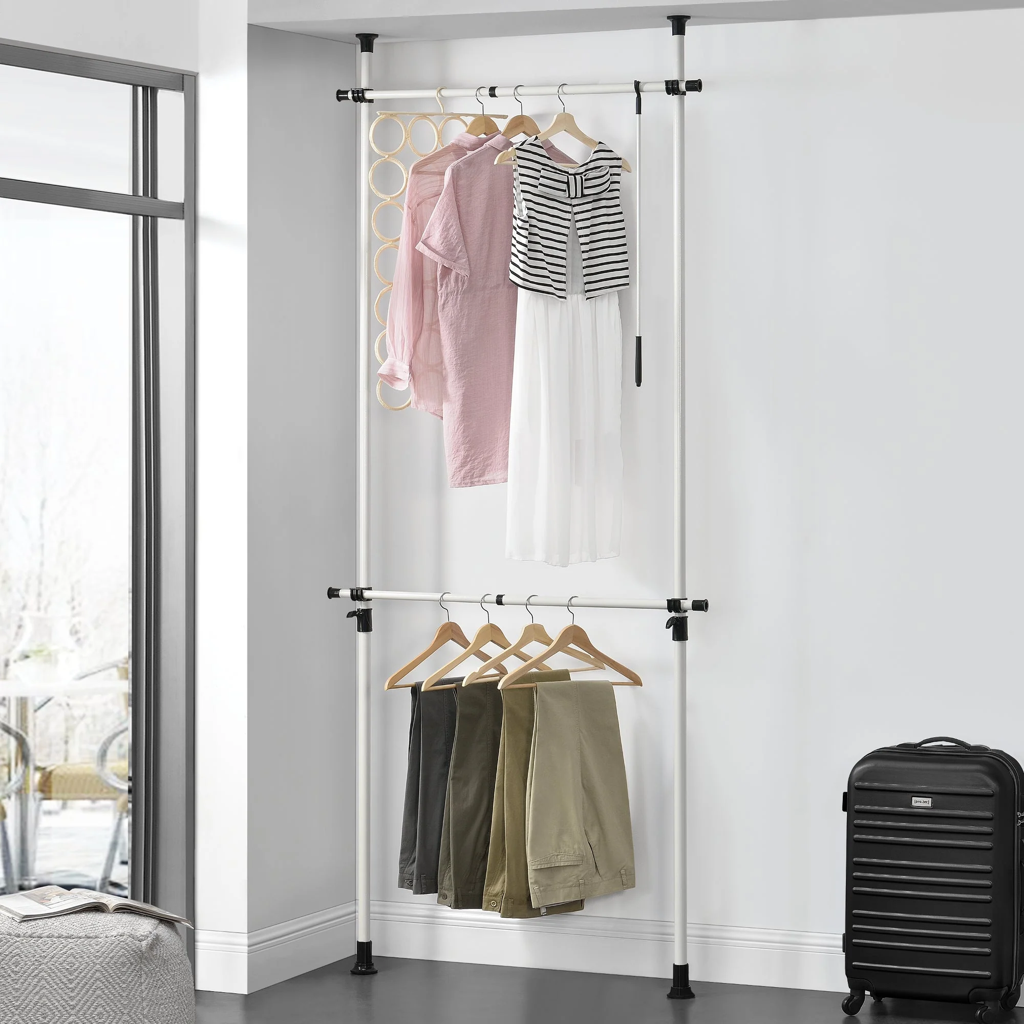 Teleskopgarderobe Kemi Weiß [en.casa] - Image 2