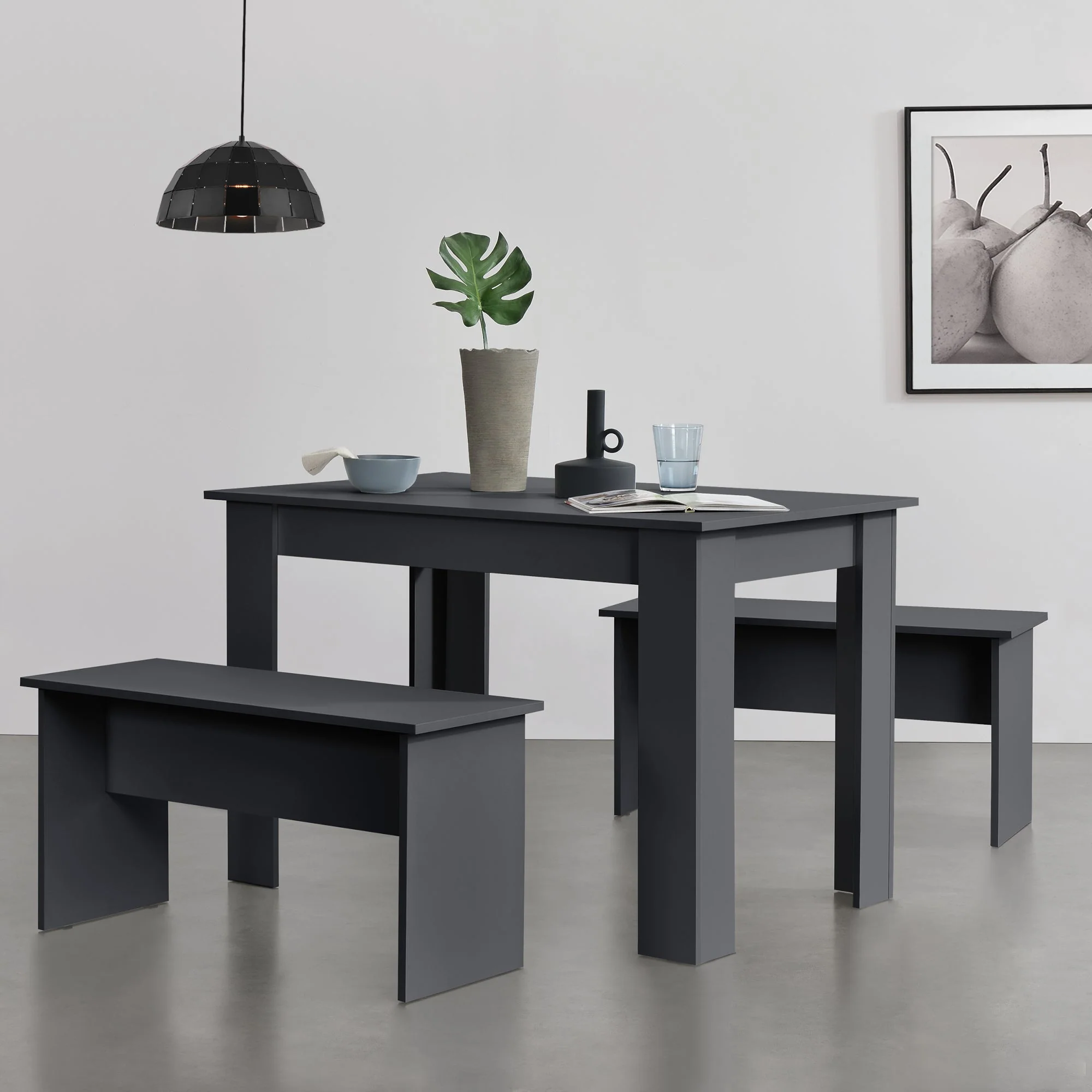 Tisch- und Bank Set 110x70 cm in versch. Farben en.casa - Image 6