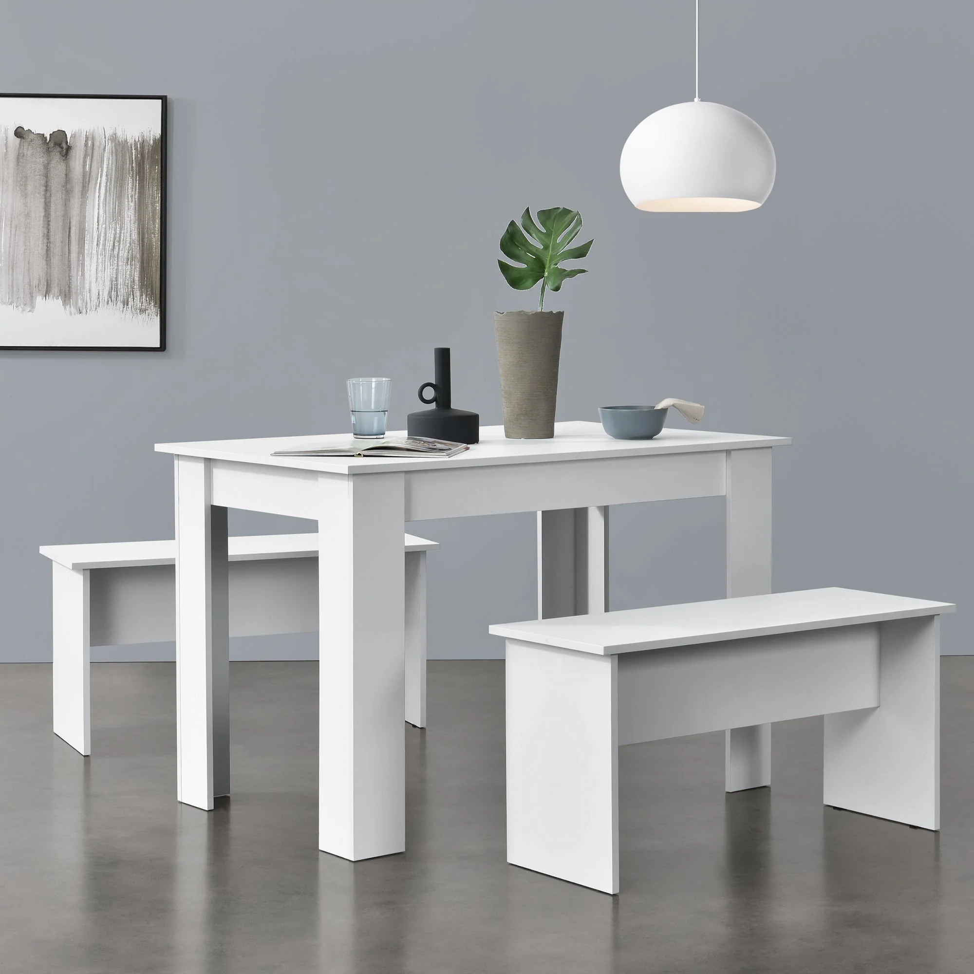Tisch- und Bank Set 110x70 cm in versch. Farben en.casa - Image 7