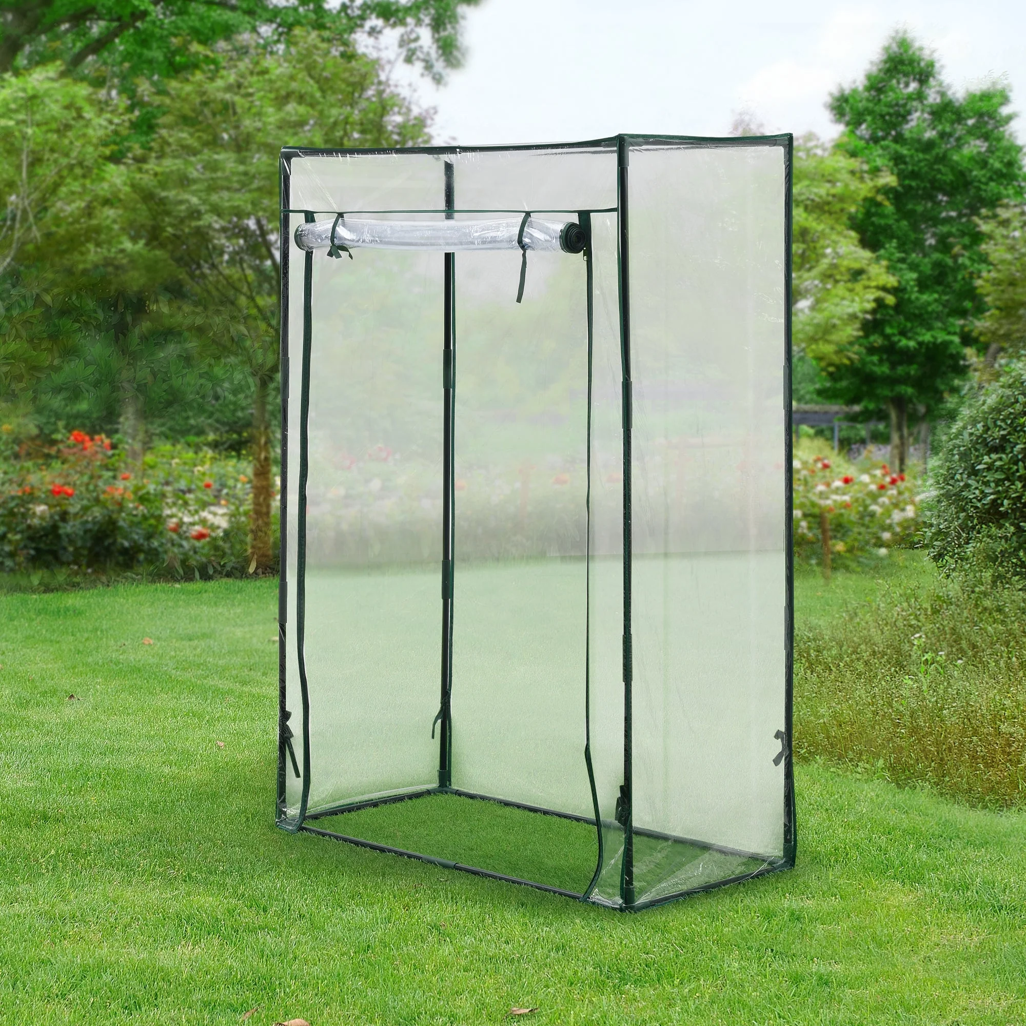 Tomatengewächshaus Terzigno 100x50x150cm Transparent [en.casa] - Image 2