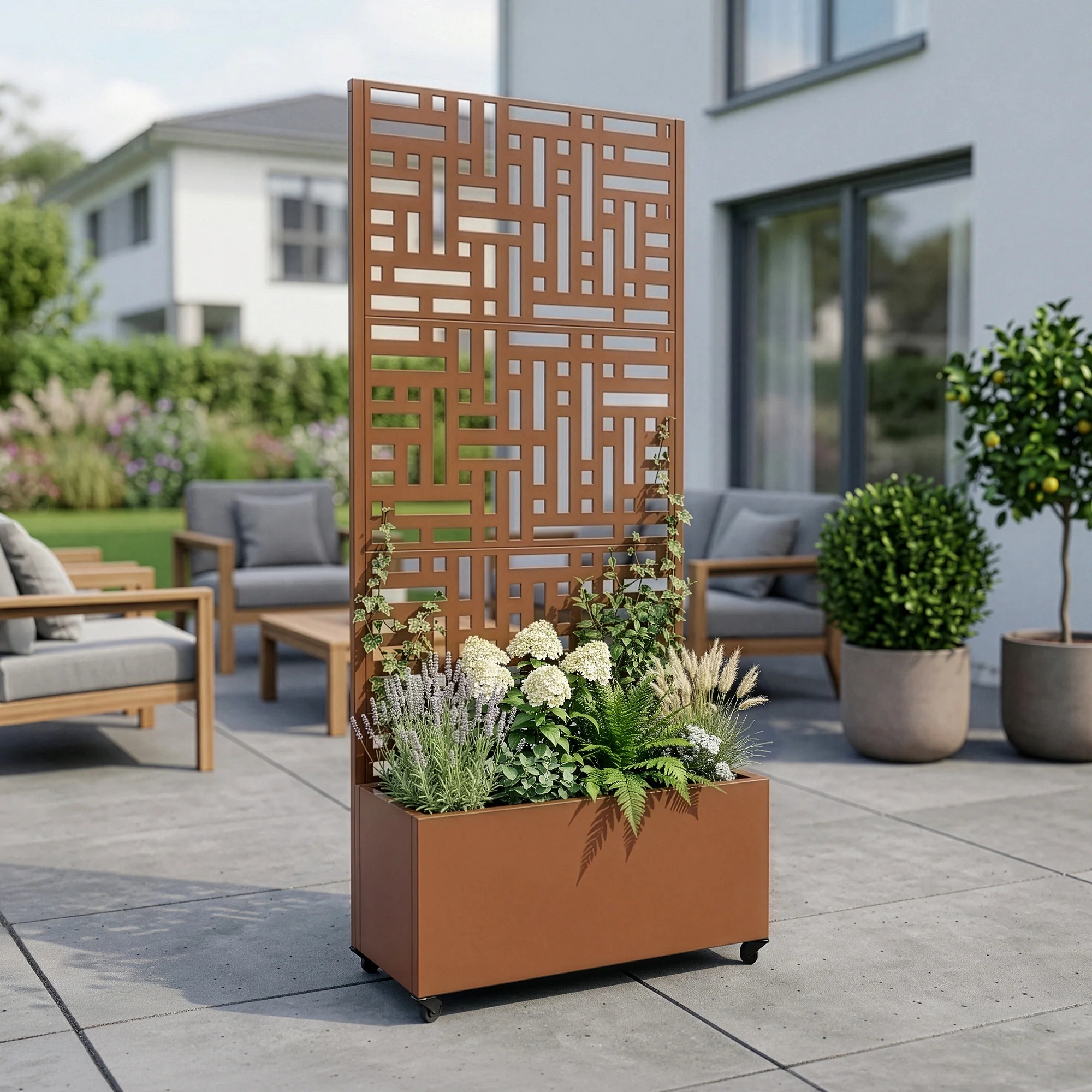 Trennwand Bernalda mit Blumenkasten [casa.pro] - Image 2