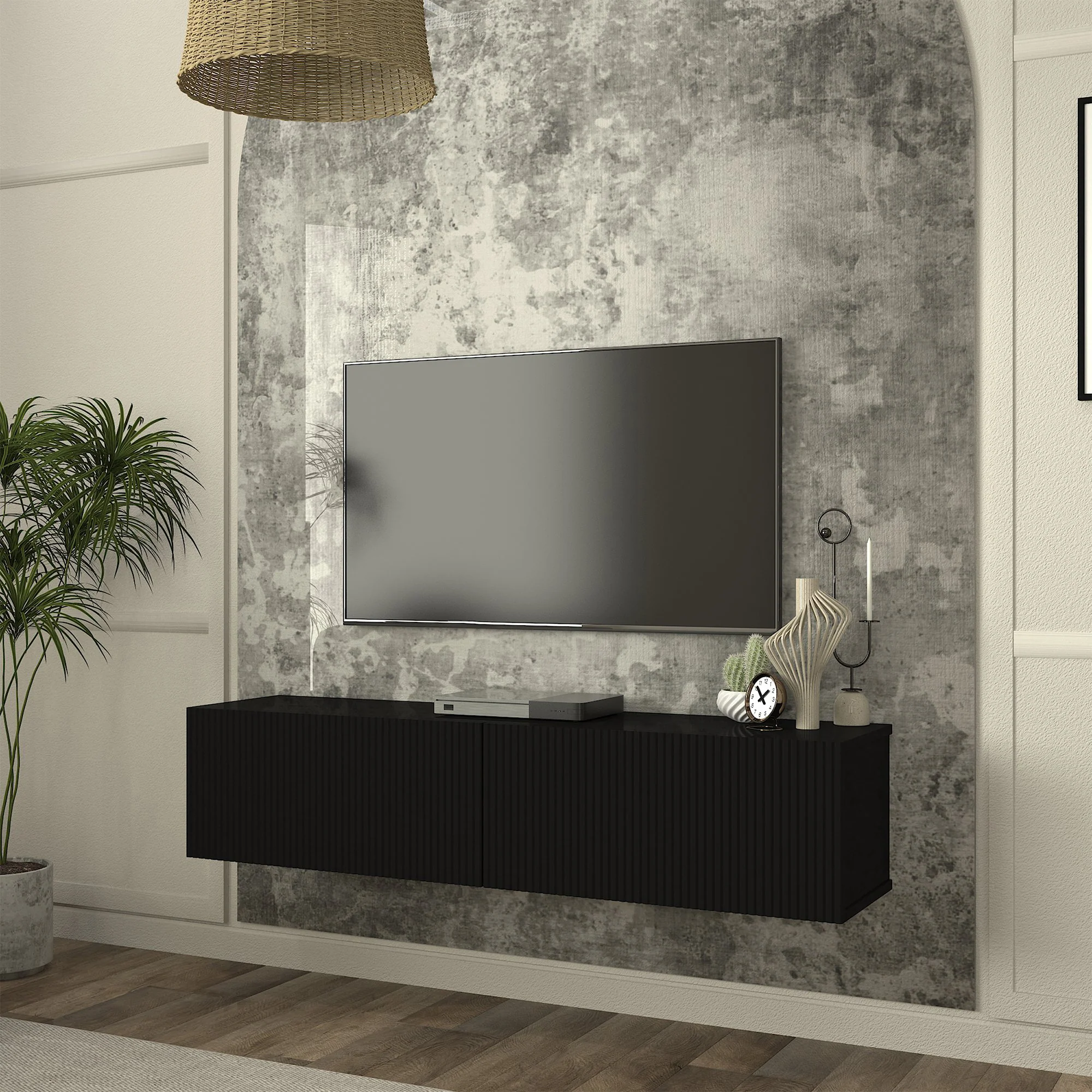 TV-Lowboard hängend Verpsboga [en.casa] - Image 3