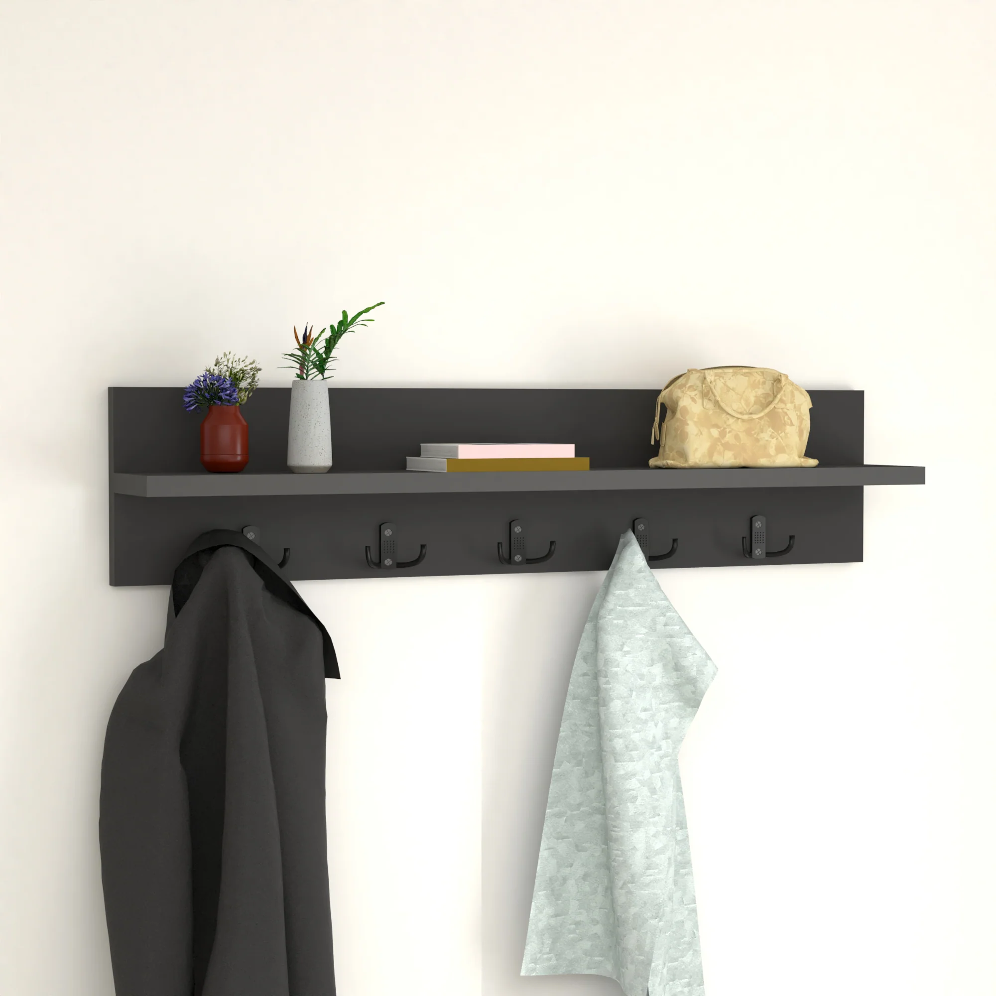Wandgarderobe Hammarö 80x11x18cm in versch. Farben [en.casa] - Image 4