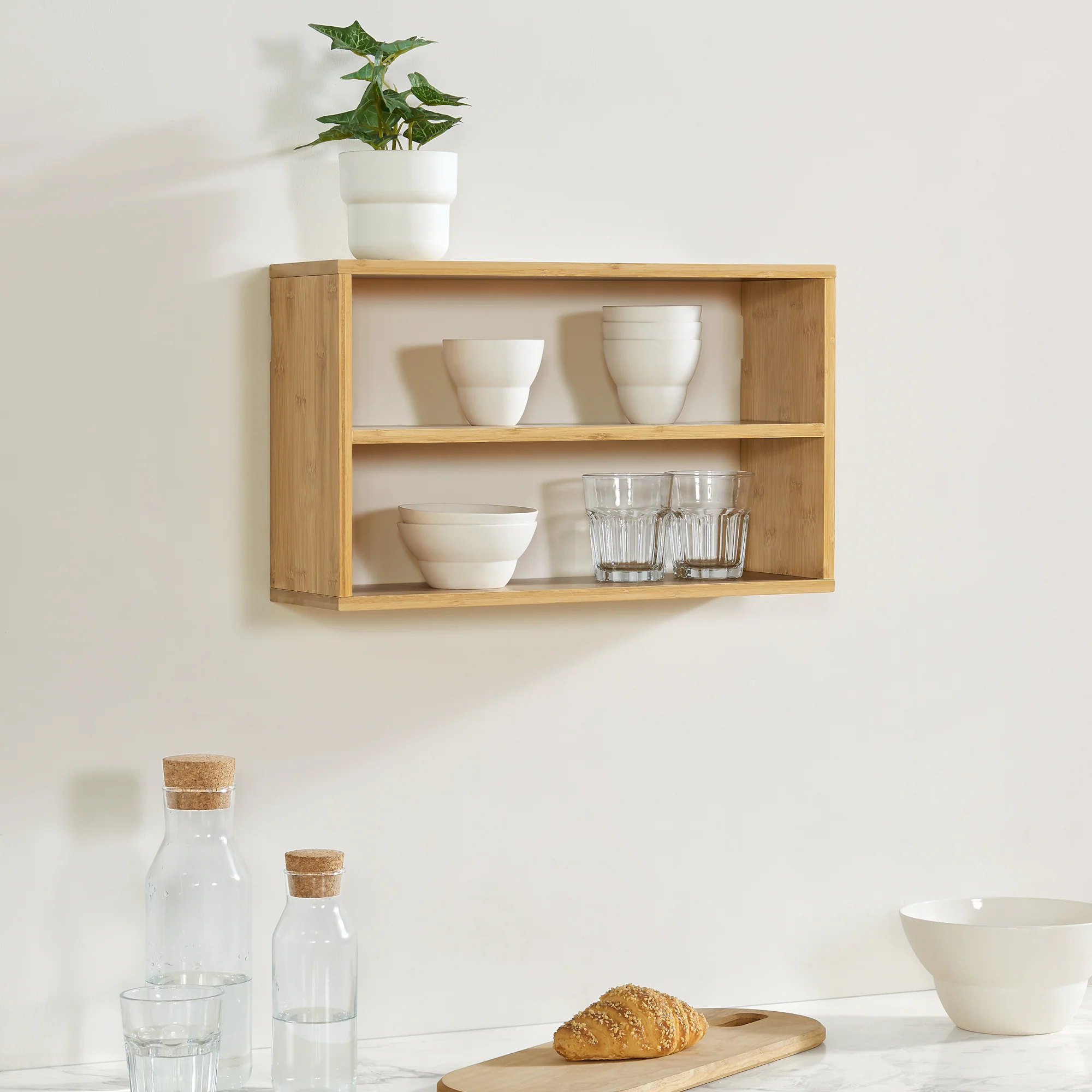 Wandregal Gol 50x15x30 cm Bambus [en.casa]