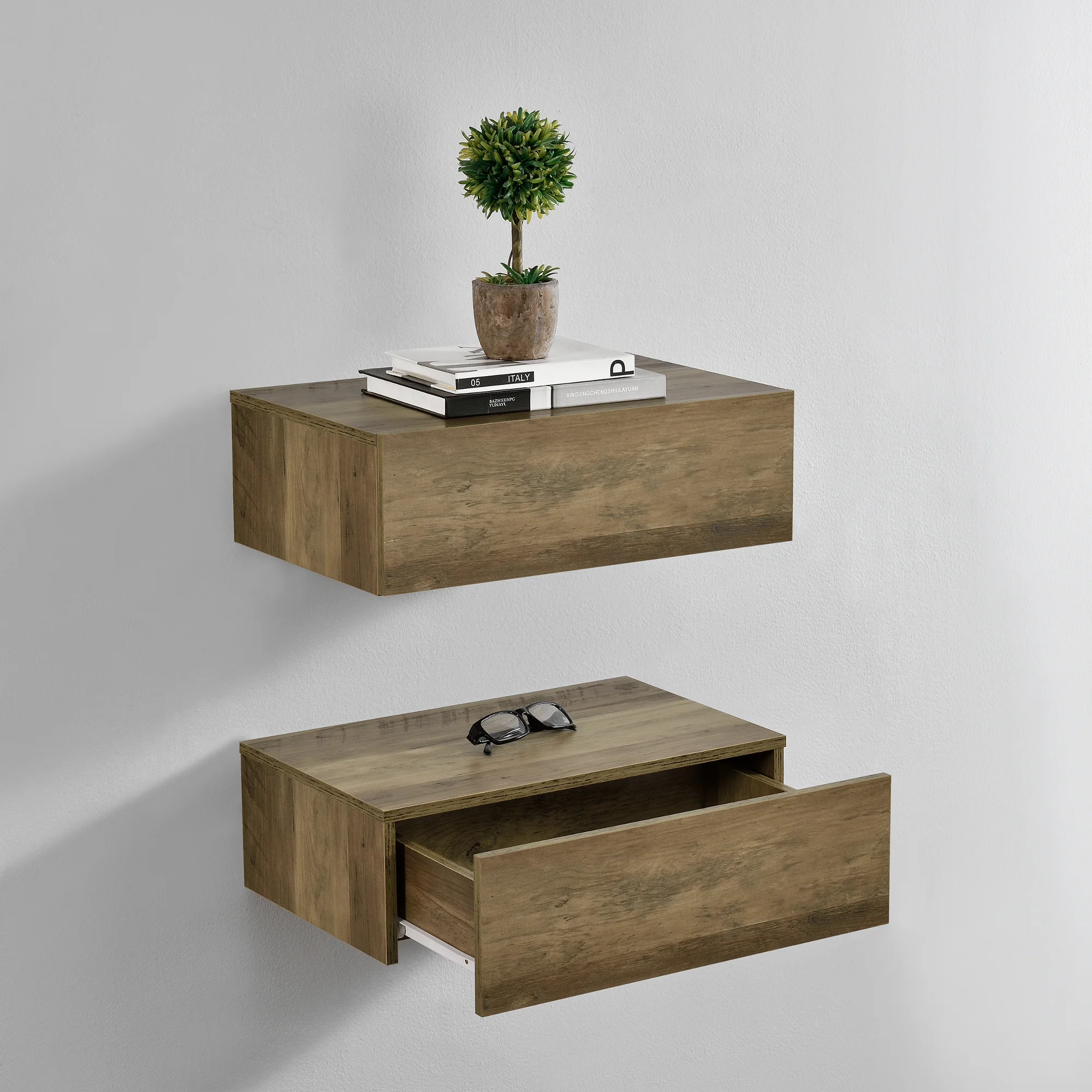 Wandregal Oslo mit Schublade 46x30x15cm versch. Farben [en.casa] - Image 10