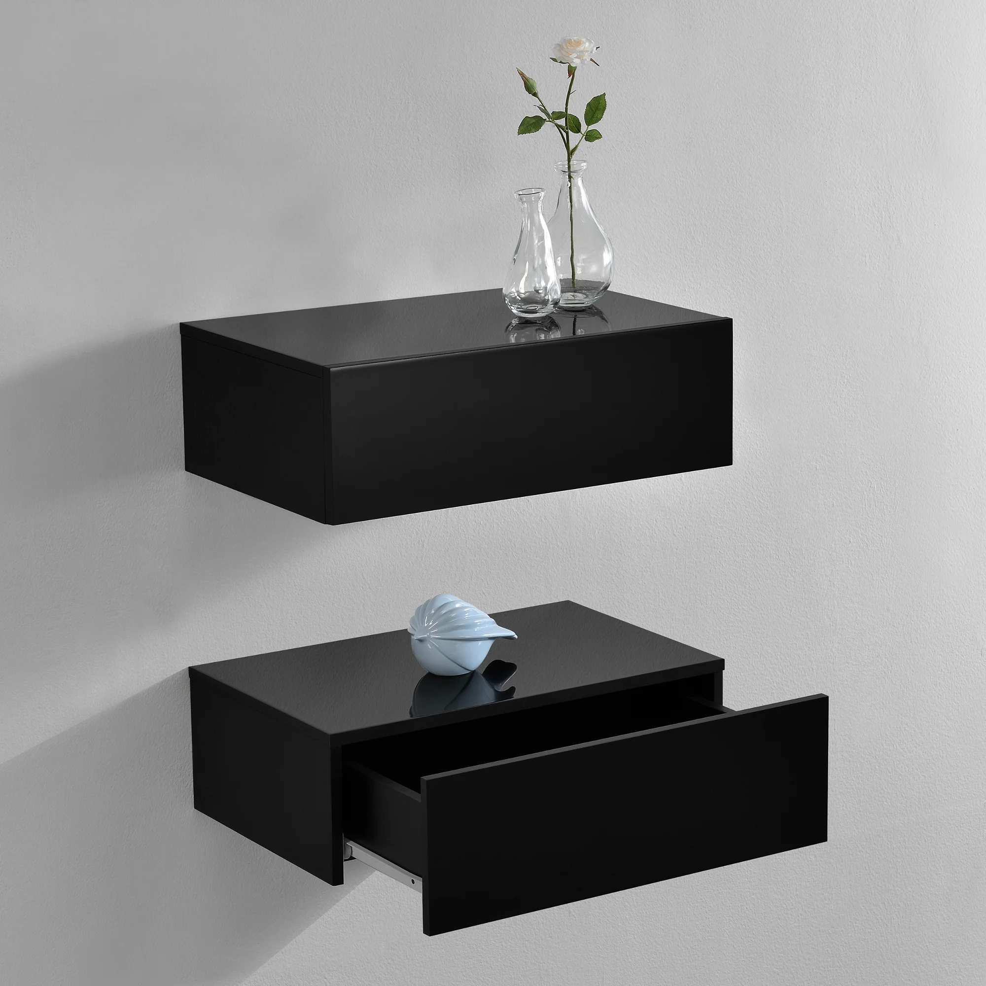 Wandregal Oslo mit Schublade 46x30x15cm versch. Farben [en.casa] - Image 12